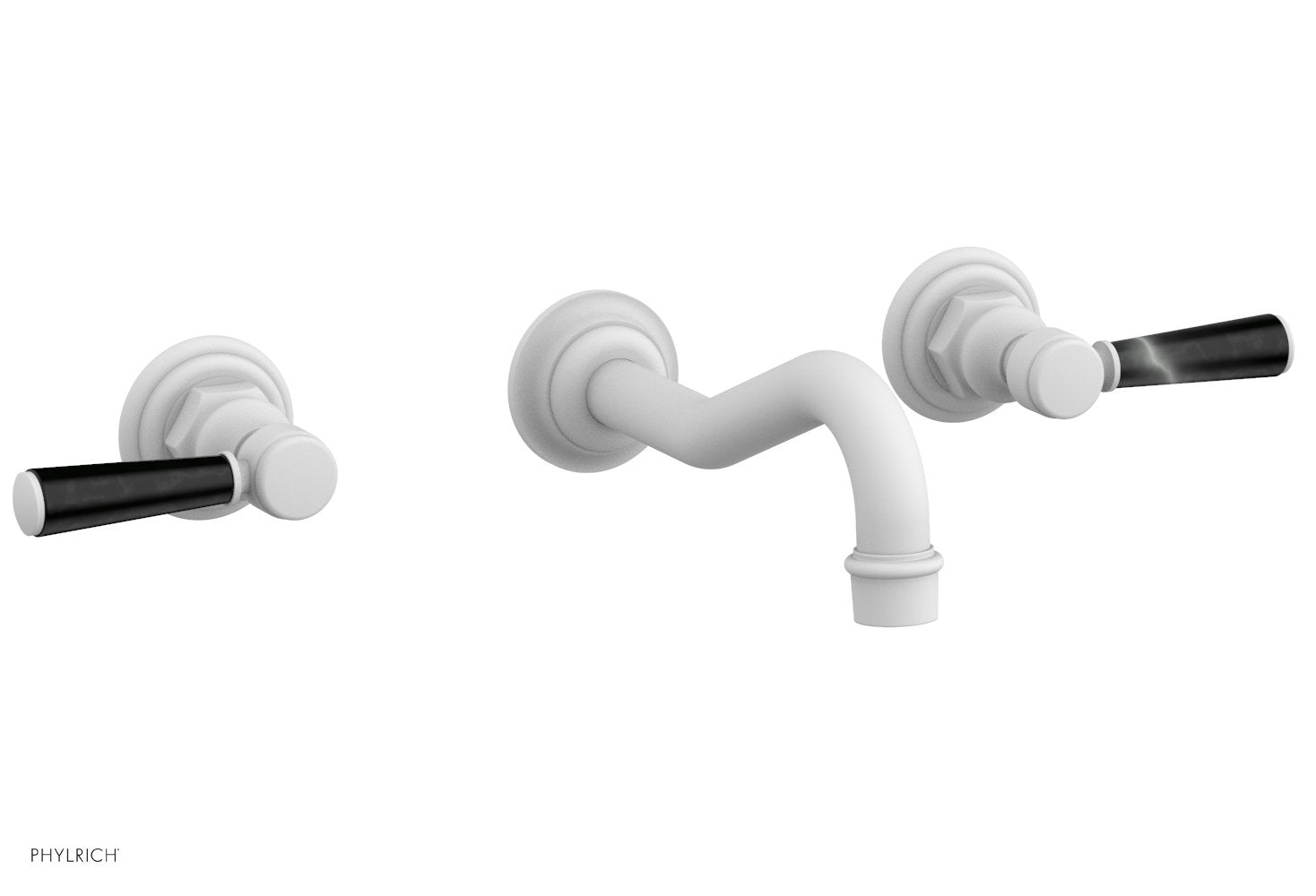 Phylrich HENRI Wall Tub Set - Marble Lever Handles