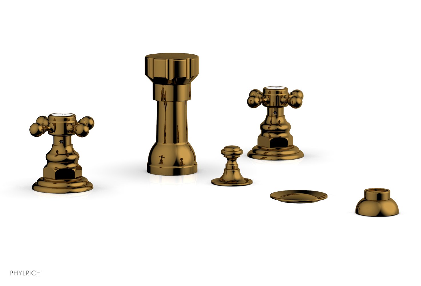 Phylrich HENRI Four Hole Bidet Set - Cross Handles