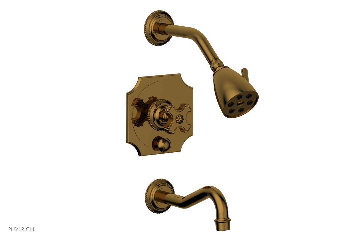 Phylrich MARVELLE Pressure Balance Tub and Shower Set - Cross Handle