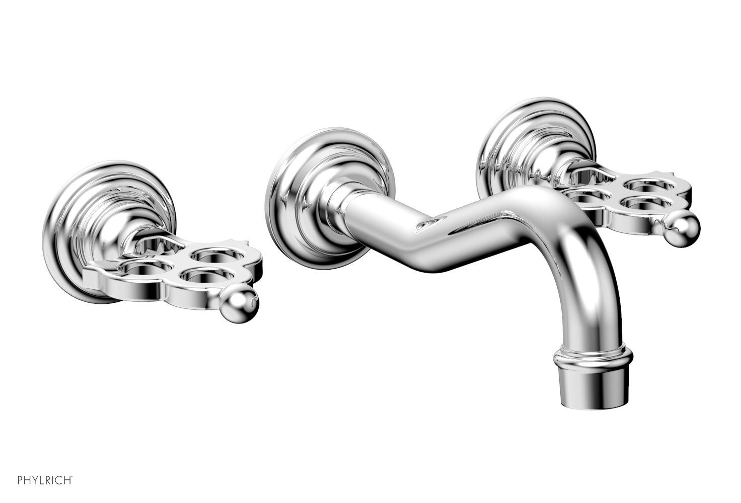 polished chrome wall tub set