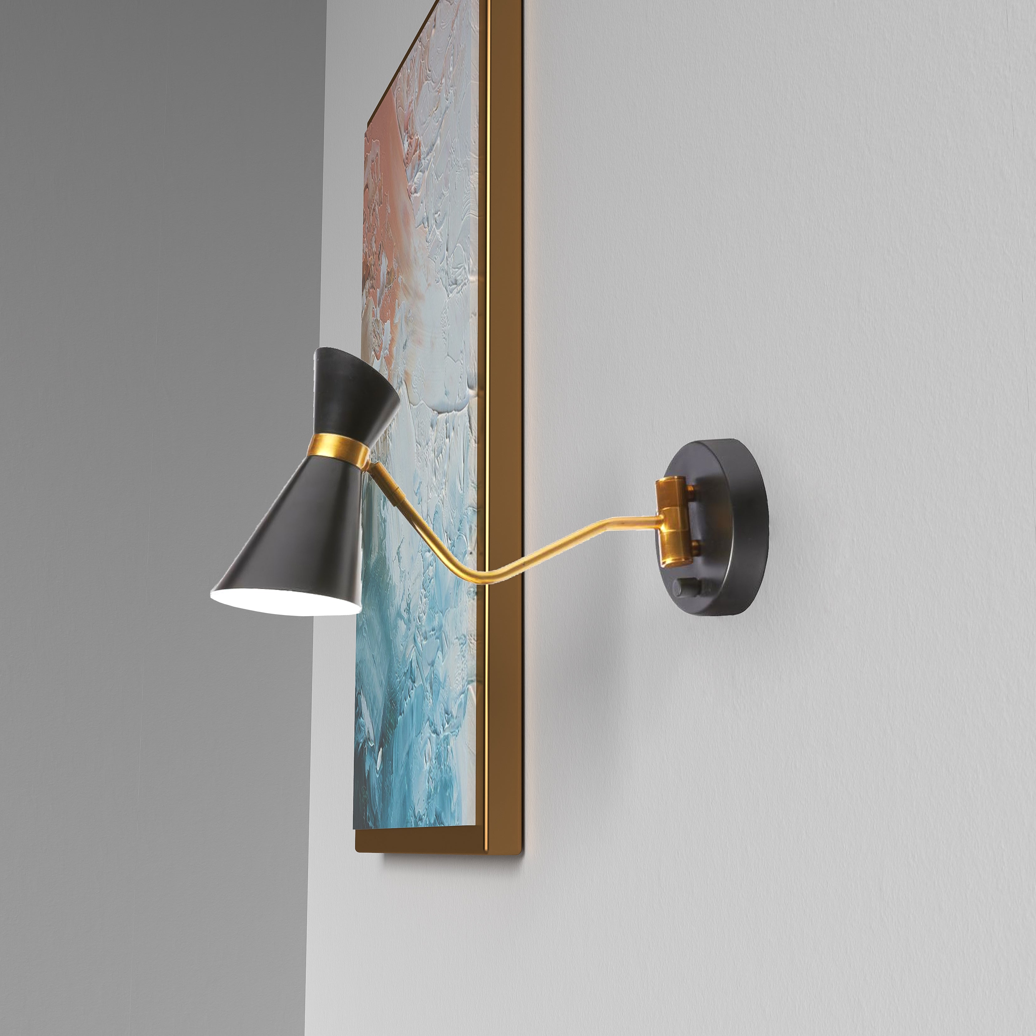 black and vintage bronze wall lamp