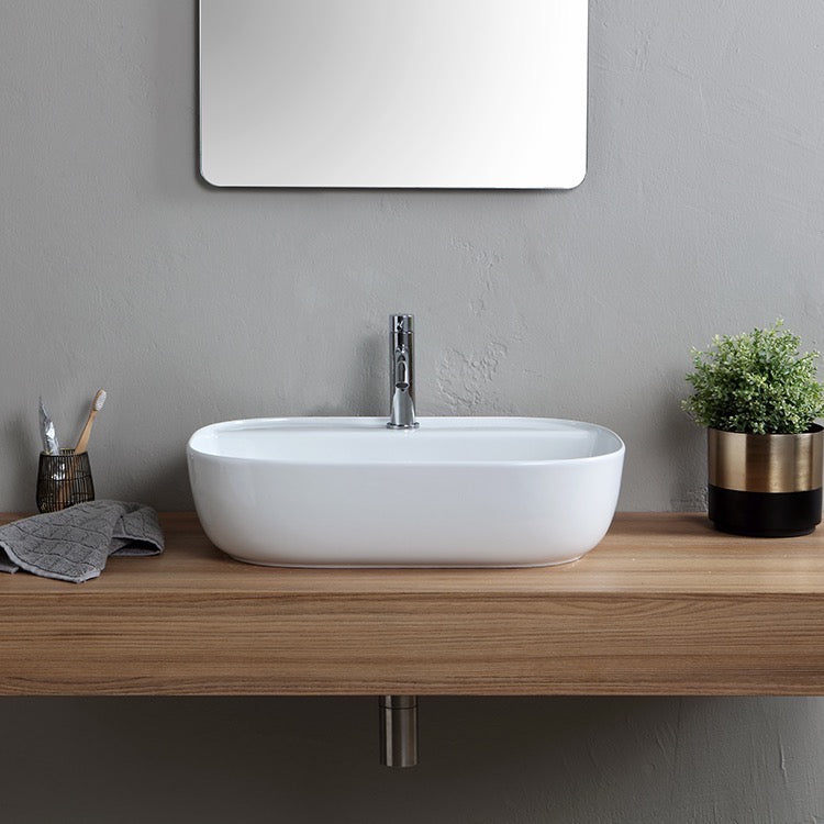 white bathroom sink