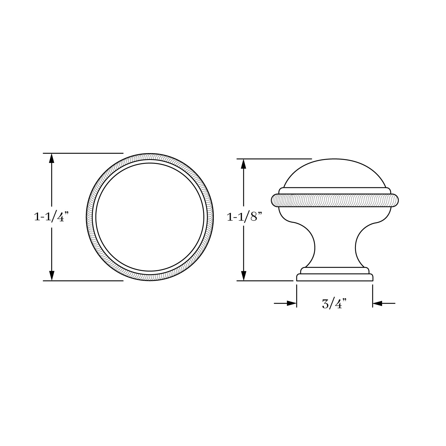 knob dimension