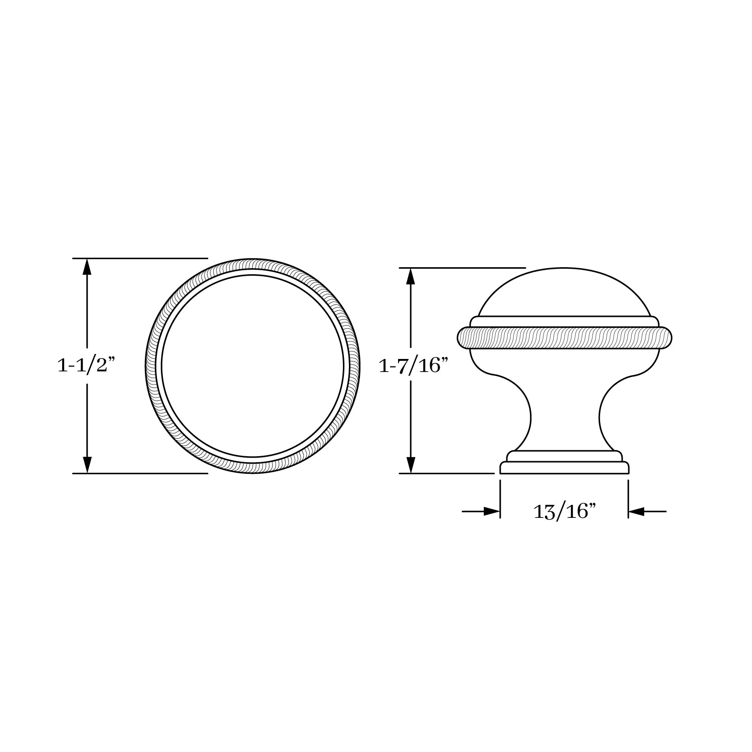 knob dimension