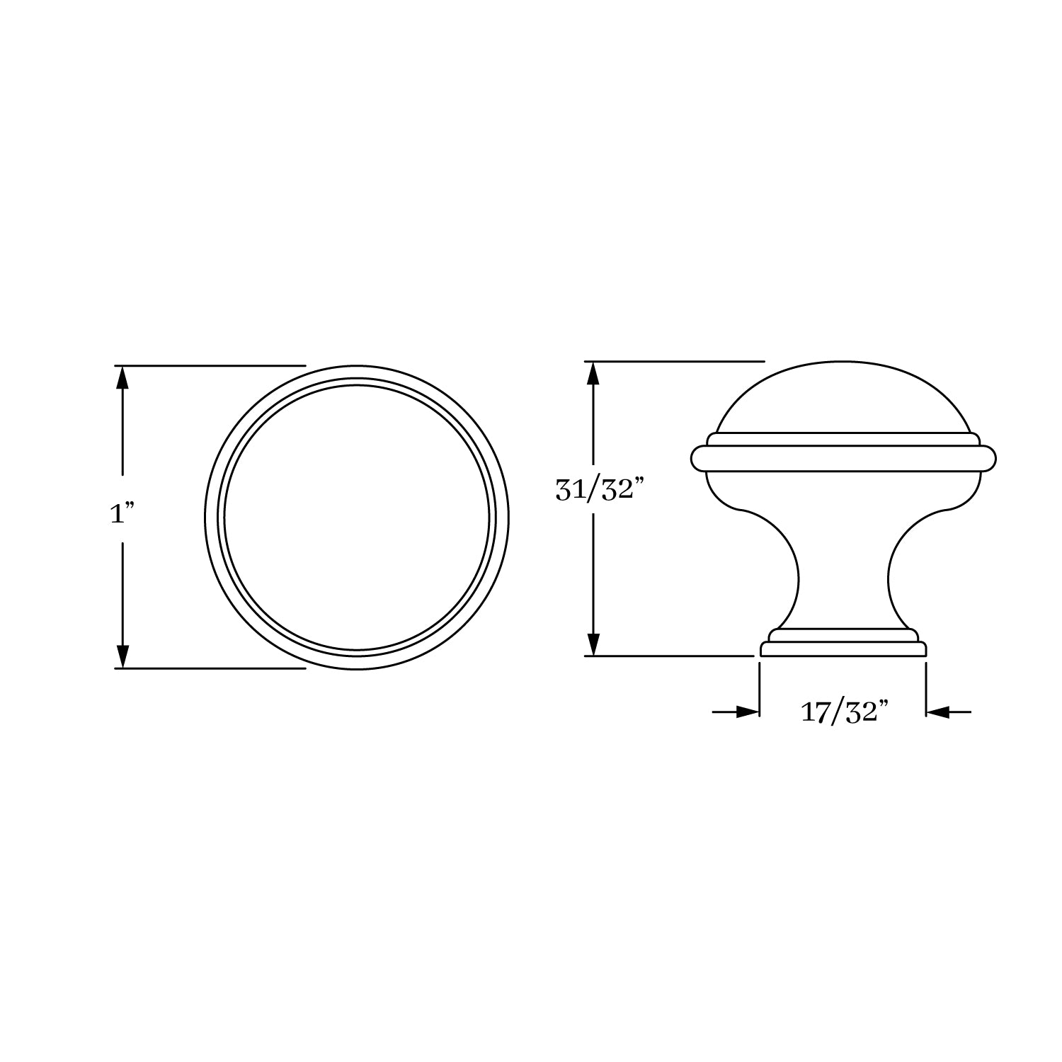knob dimension