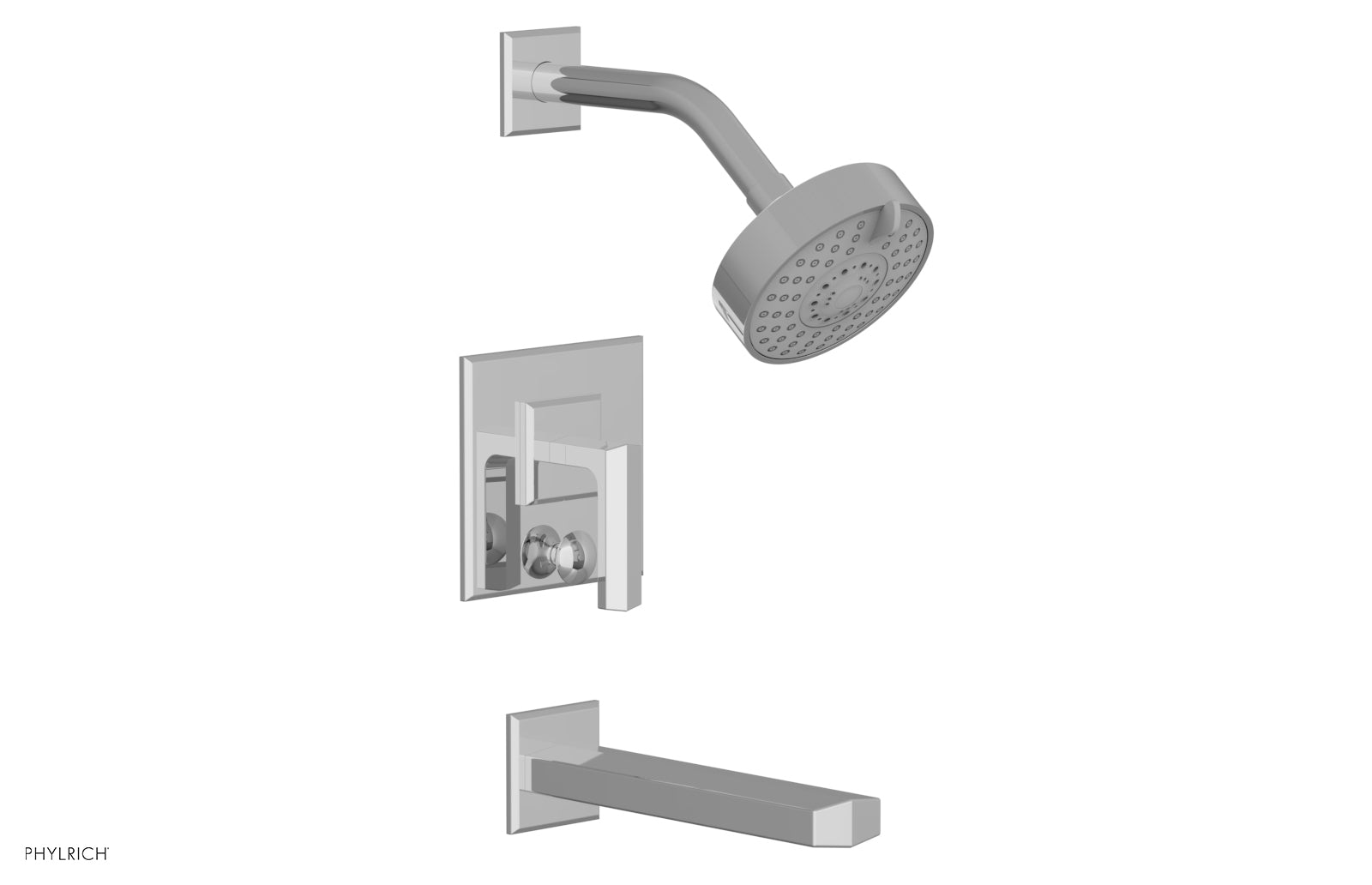 polished chrome shower set