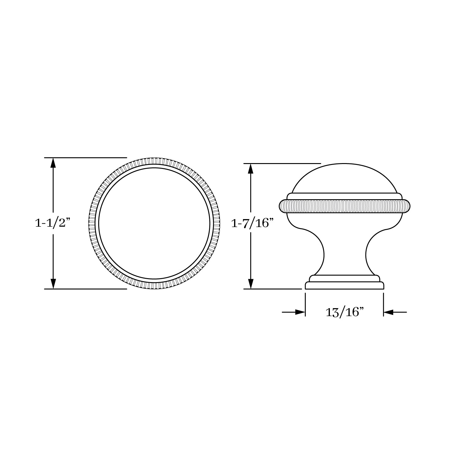 knob dimension