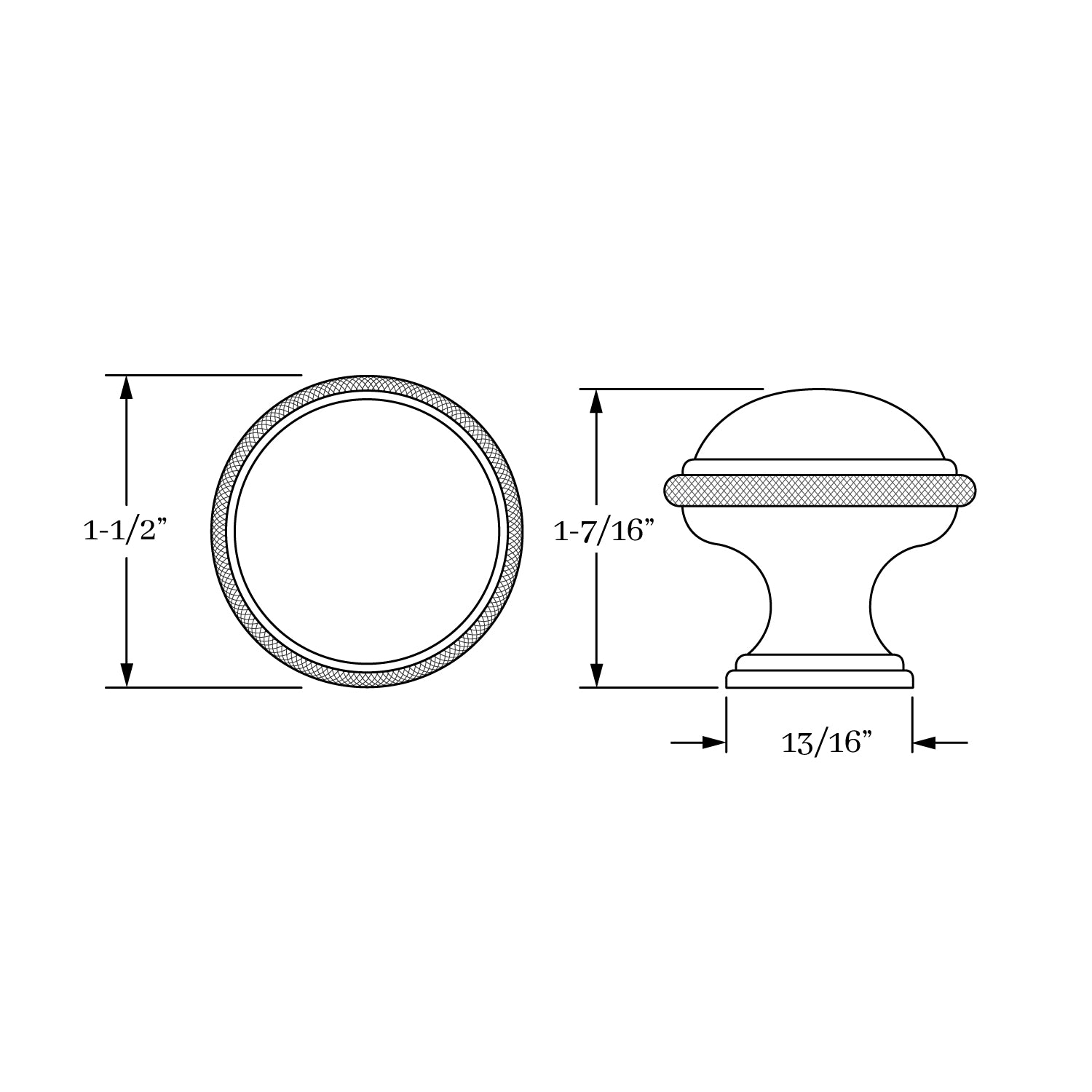 knob dimension