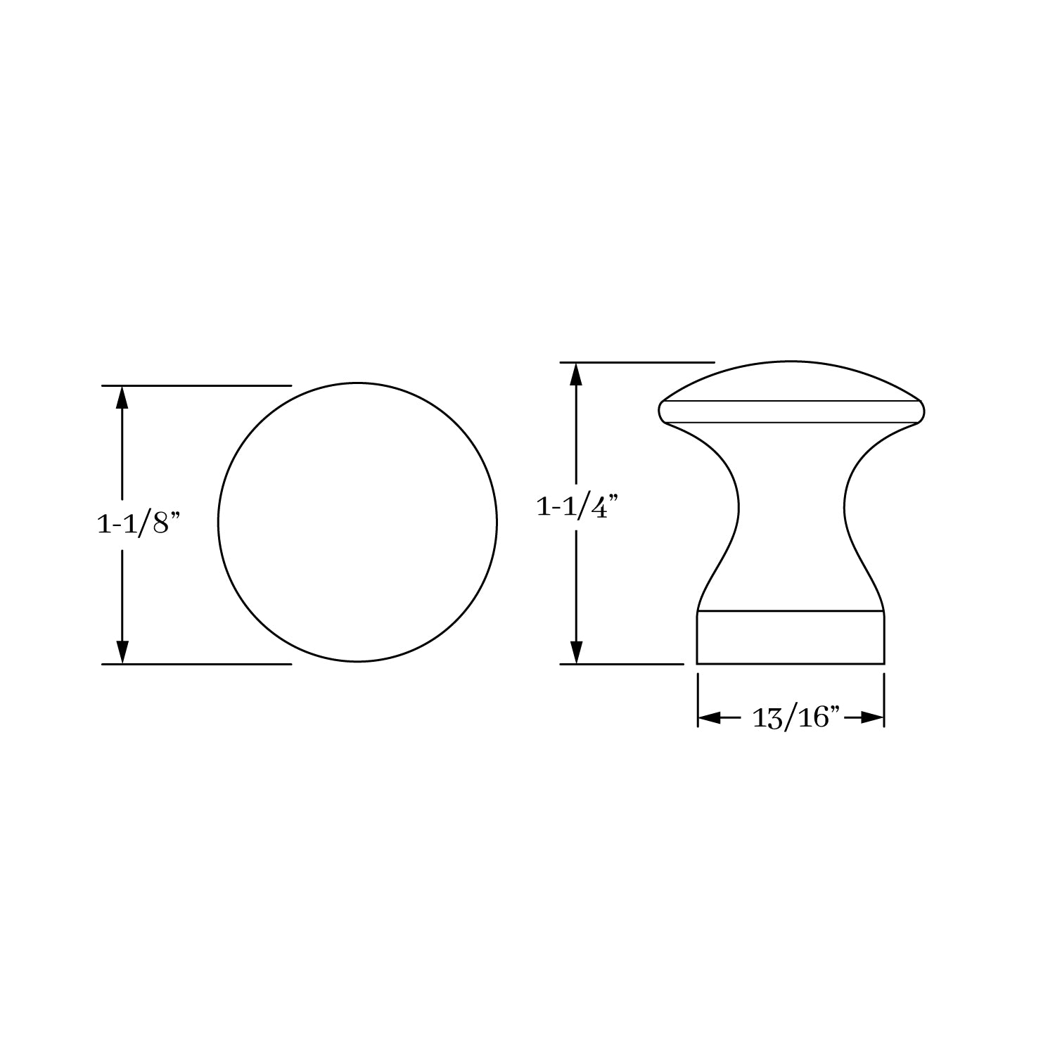 knob dimension