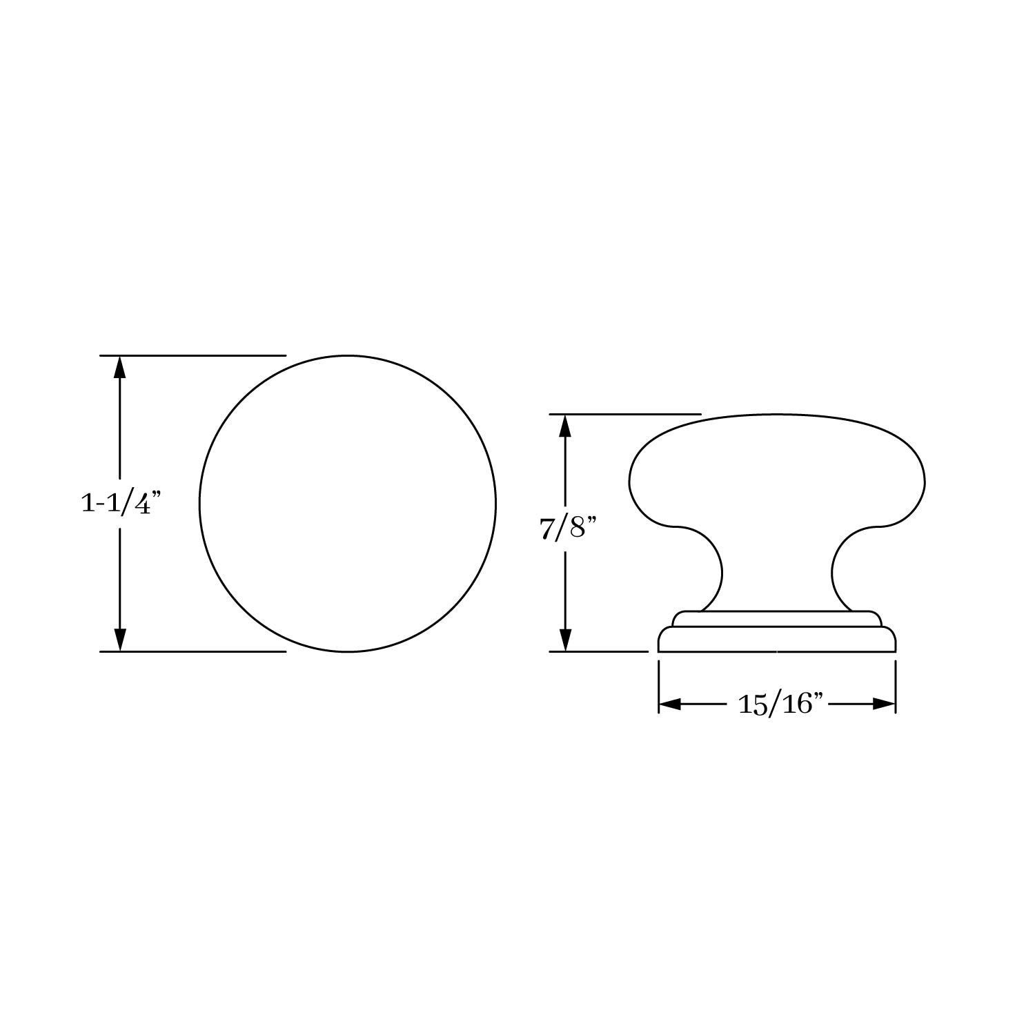 knob dimension