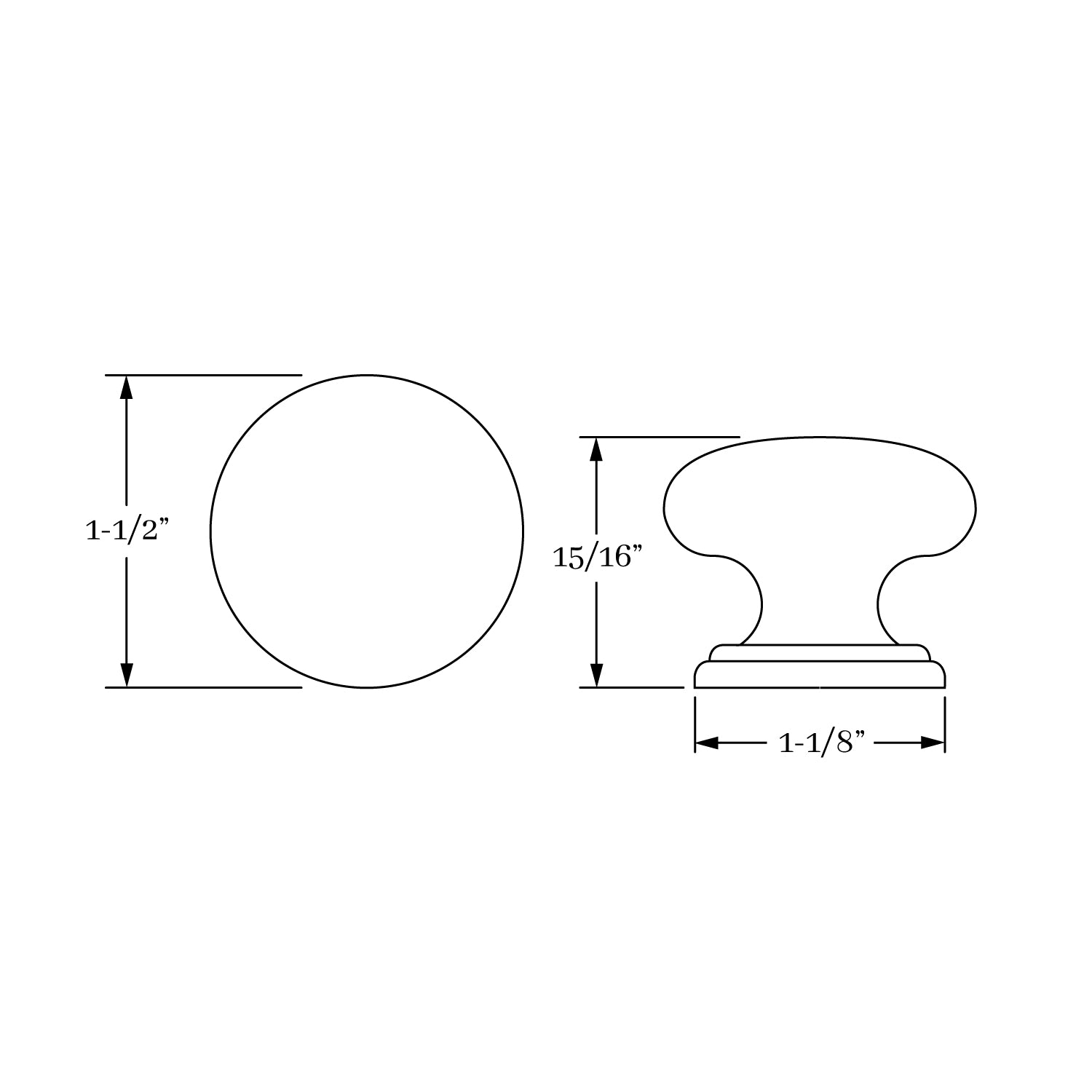 knob dimension