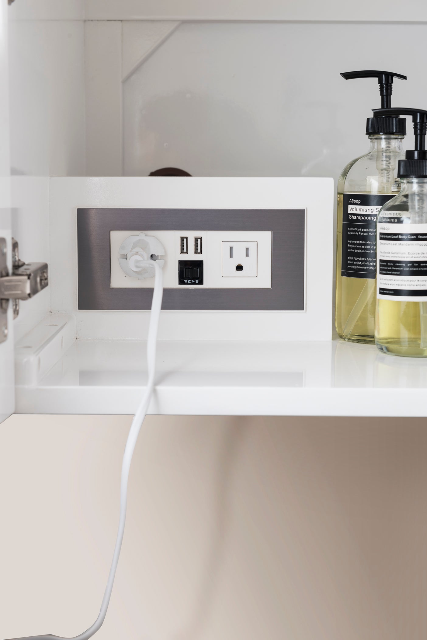 glossy white vanity