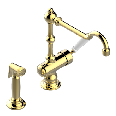 THG Paris 1900 Kitchen Single Hole Mixer with Swivel and Side Spray