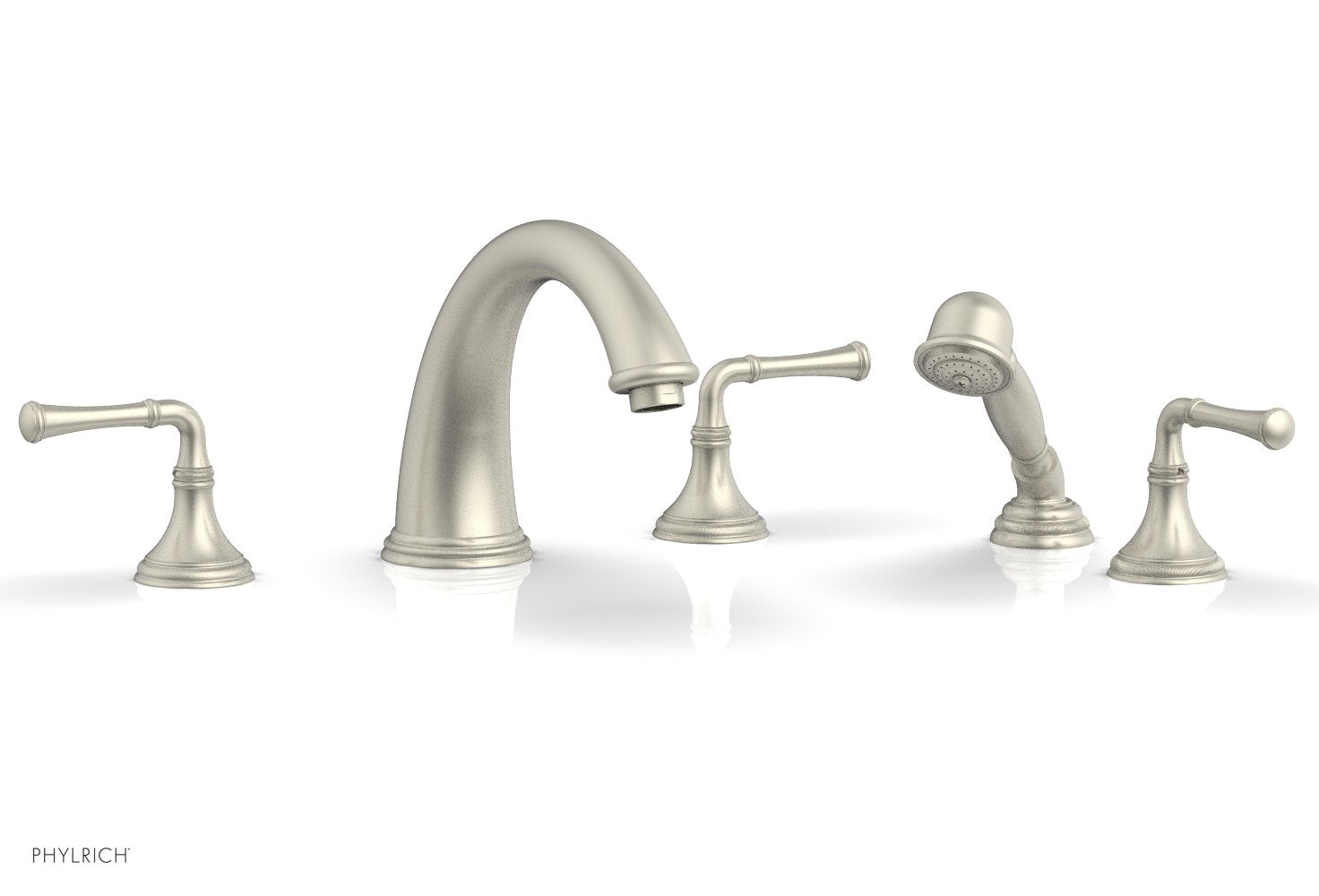 Phylrich COINED Deck Tub Set with Hand Shower - Lever Handles
