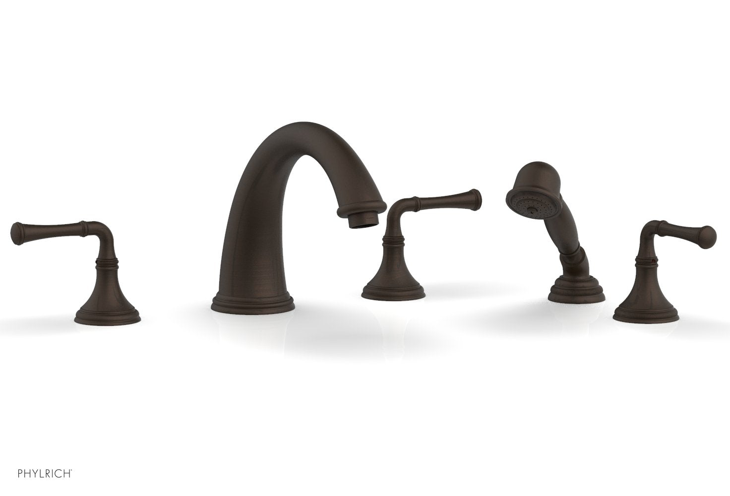 Phylrich COINED Deck Tub Set with Hand Shower - Lever Handles