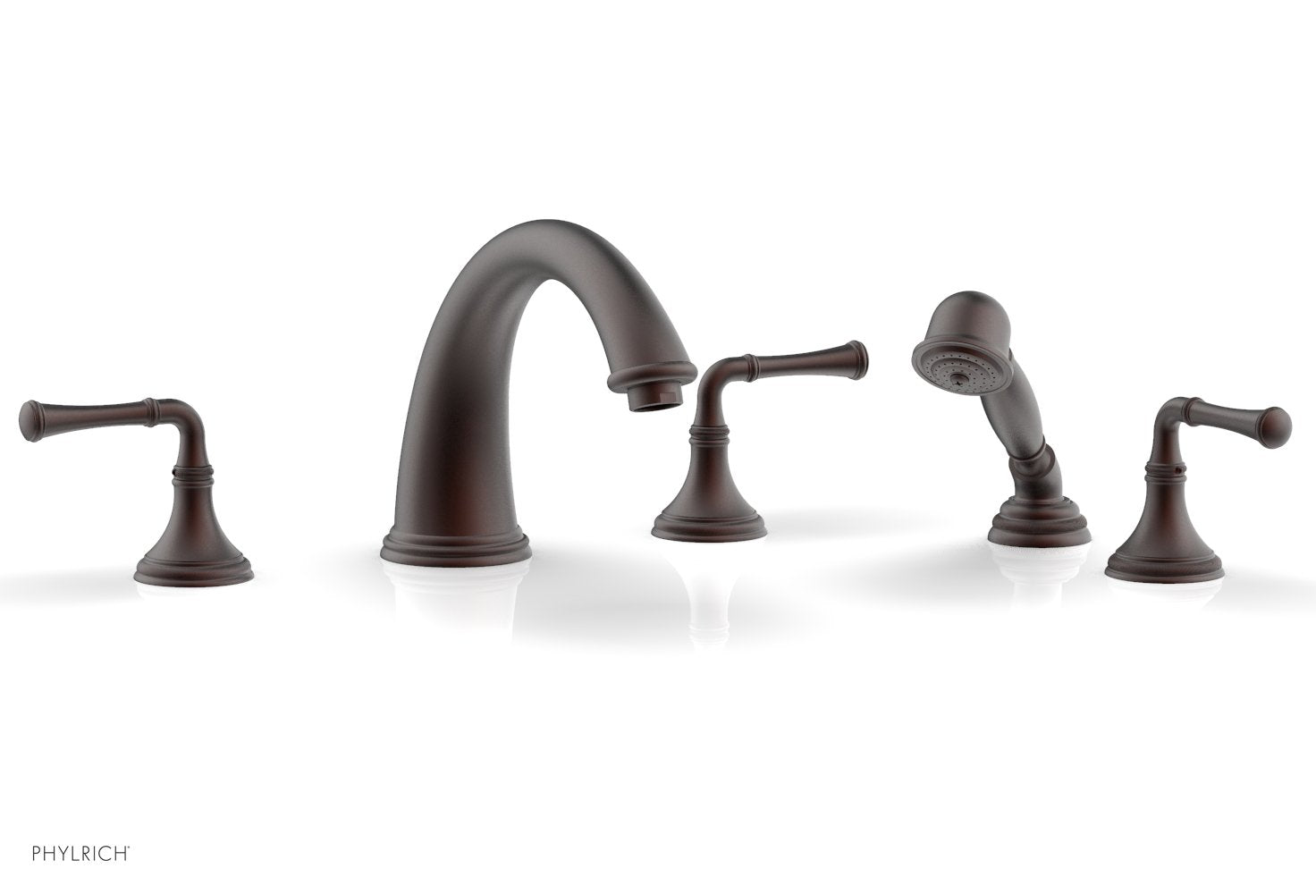 Phylrich COINED Deck Tub Set with Hand Shower - Lever Handles