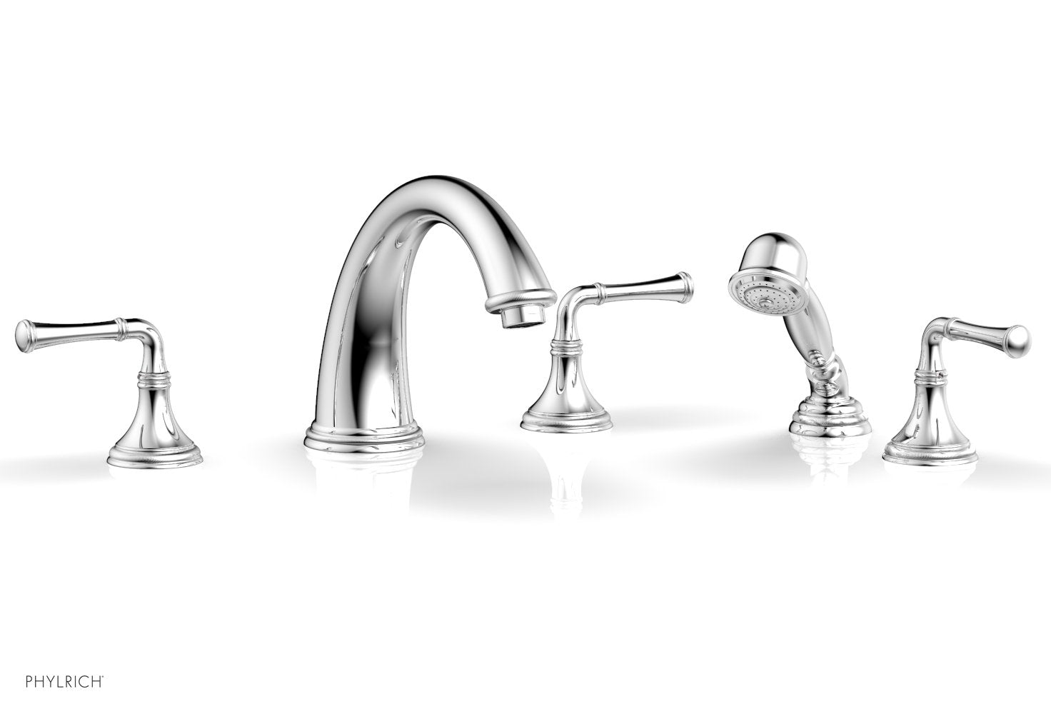 polished chrome deck tub set