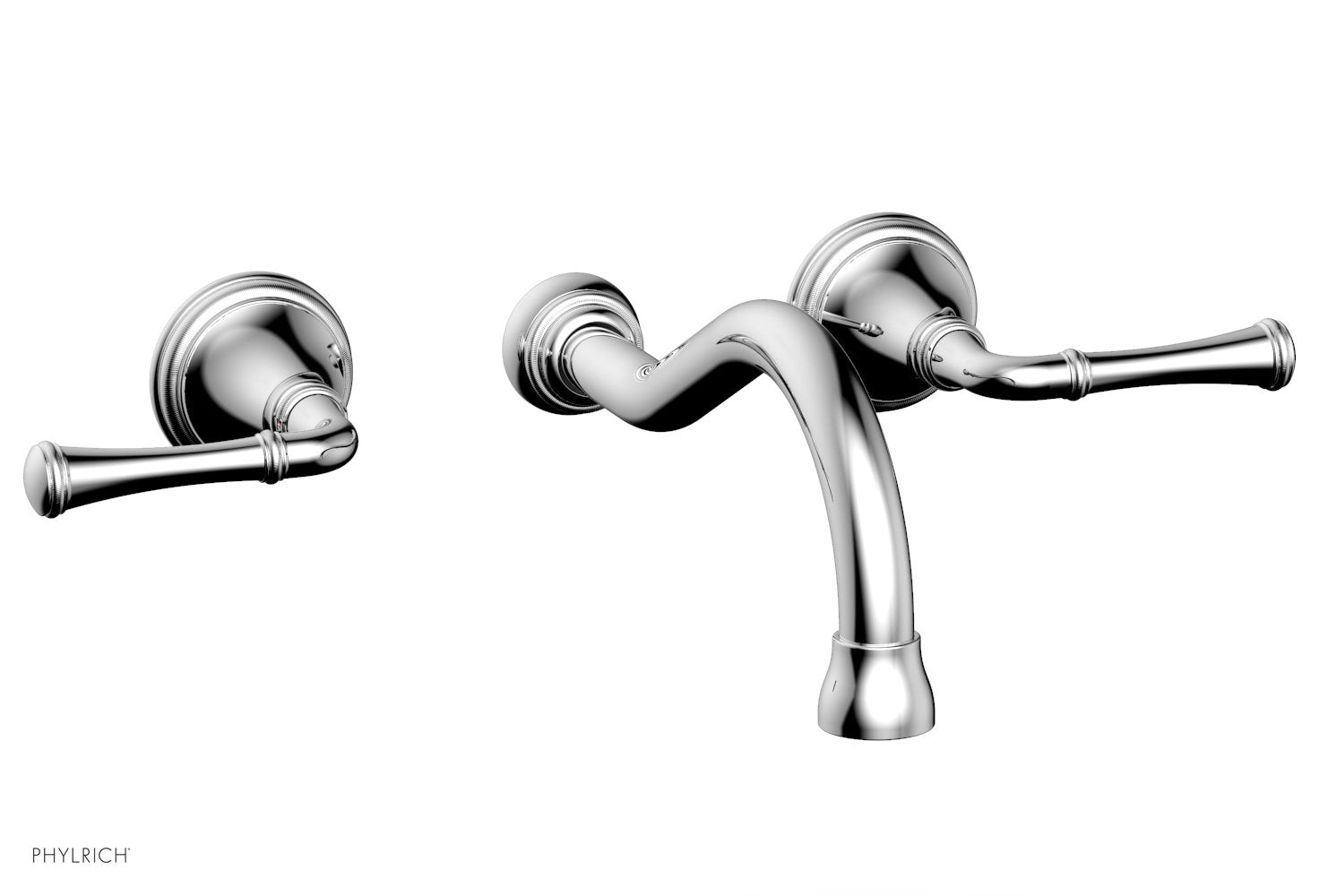 polished chrome wall tub set