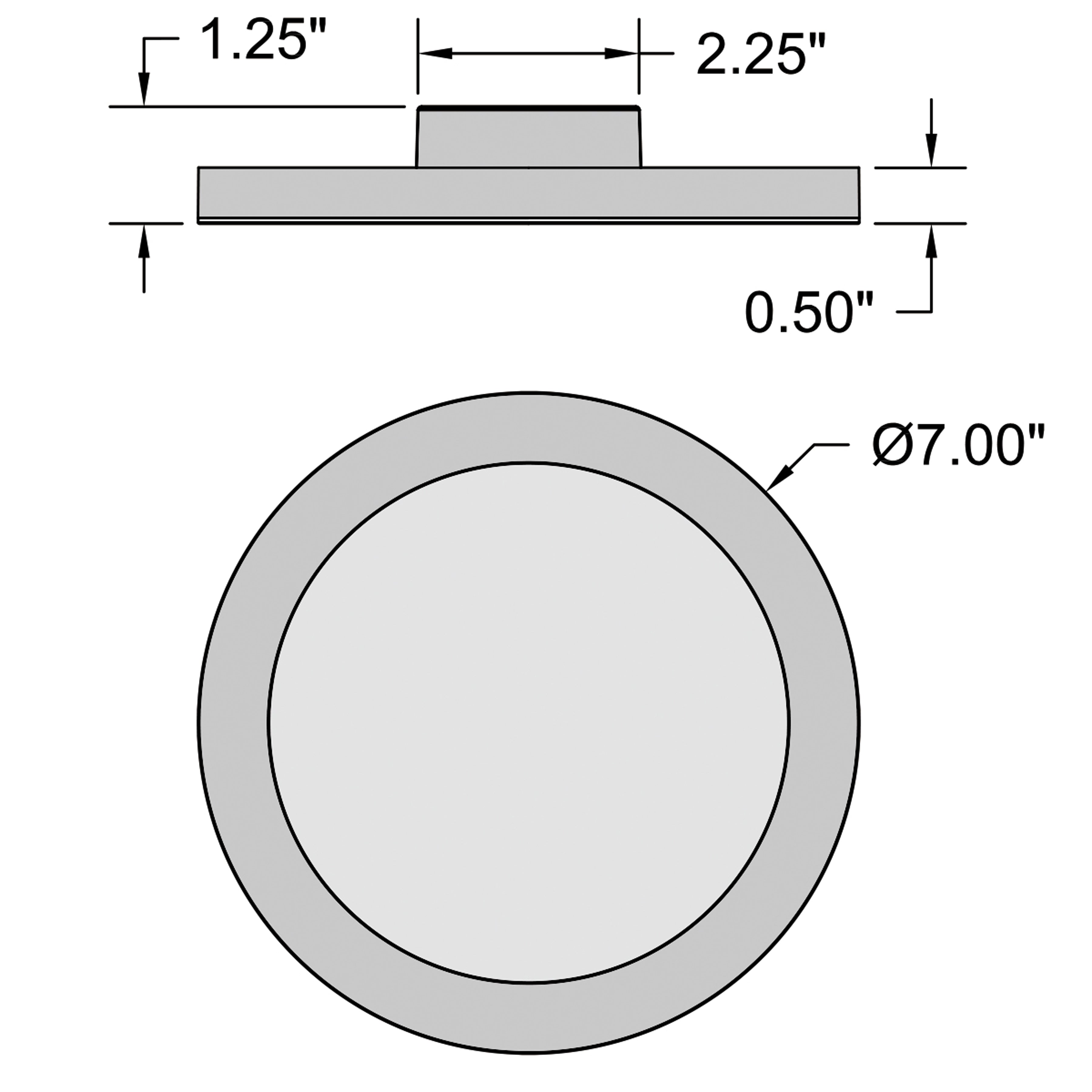 brushed steel dual voltage led flush mount