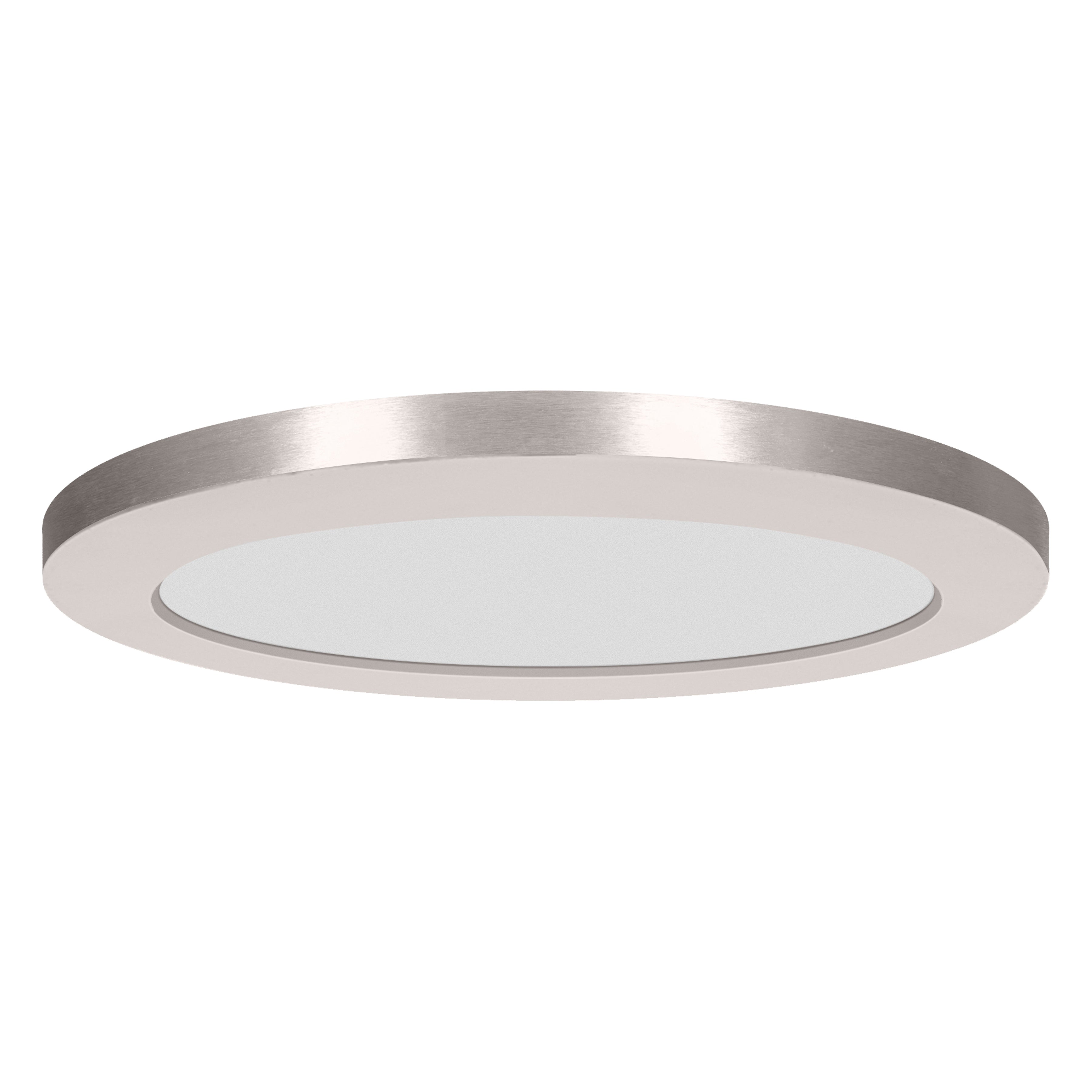 brushed steel dual voltage led flush mount