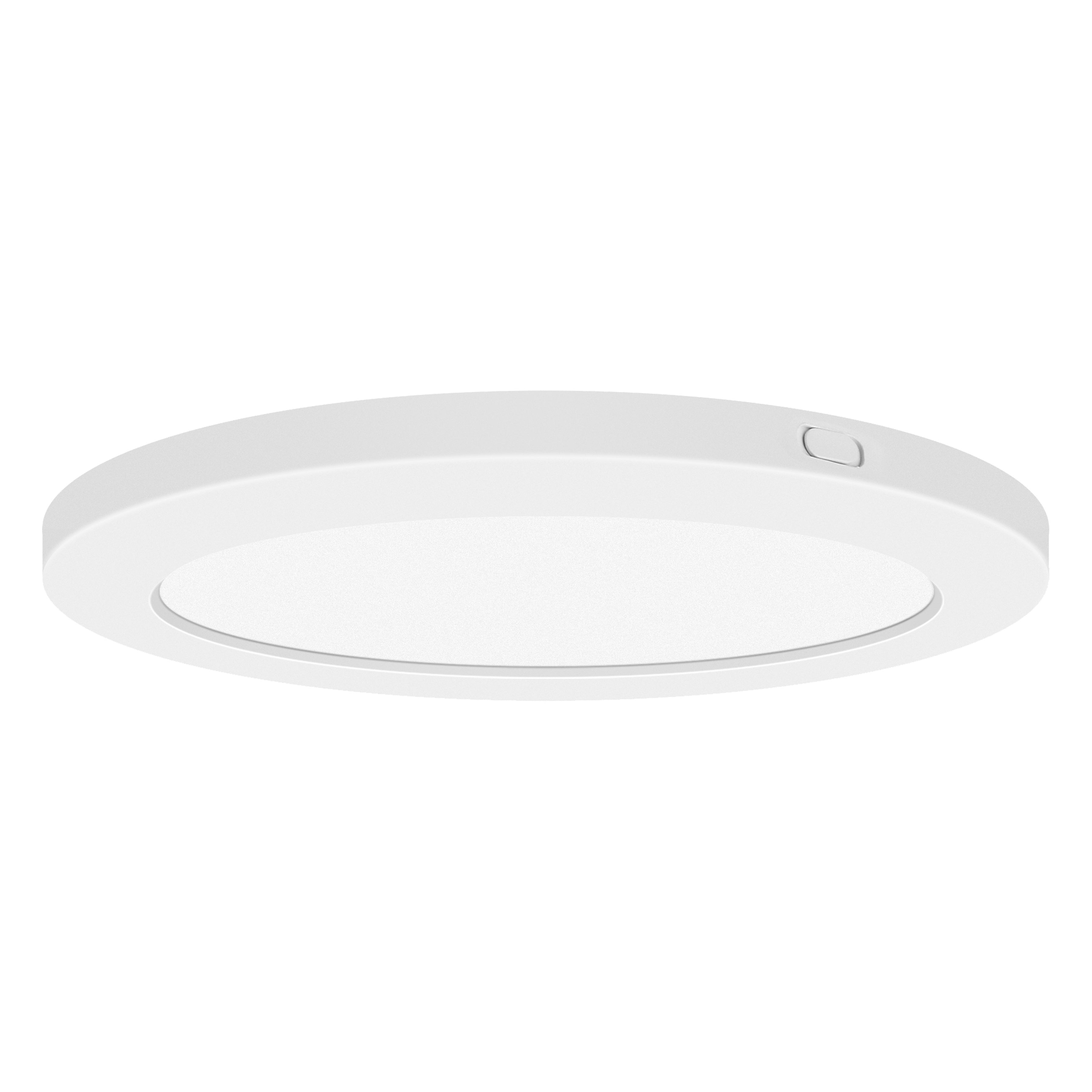 white dual voltage led flush mount