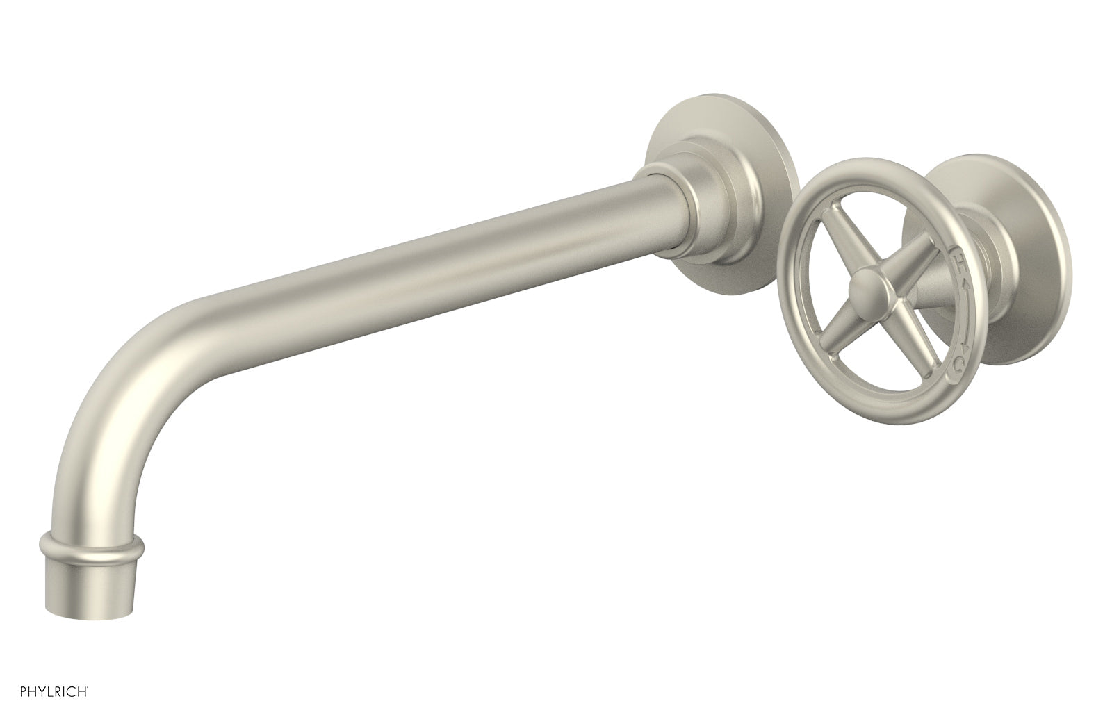 Phylrich WORKS 10" Single Handle Wall Lavatory Set - Cross Handle