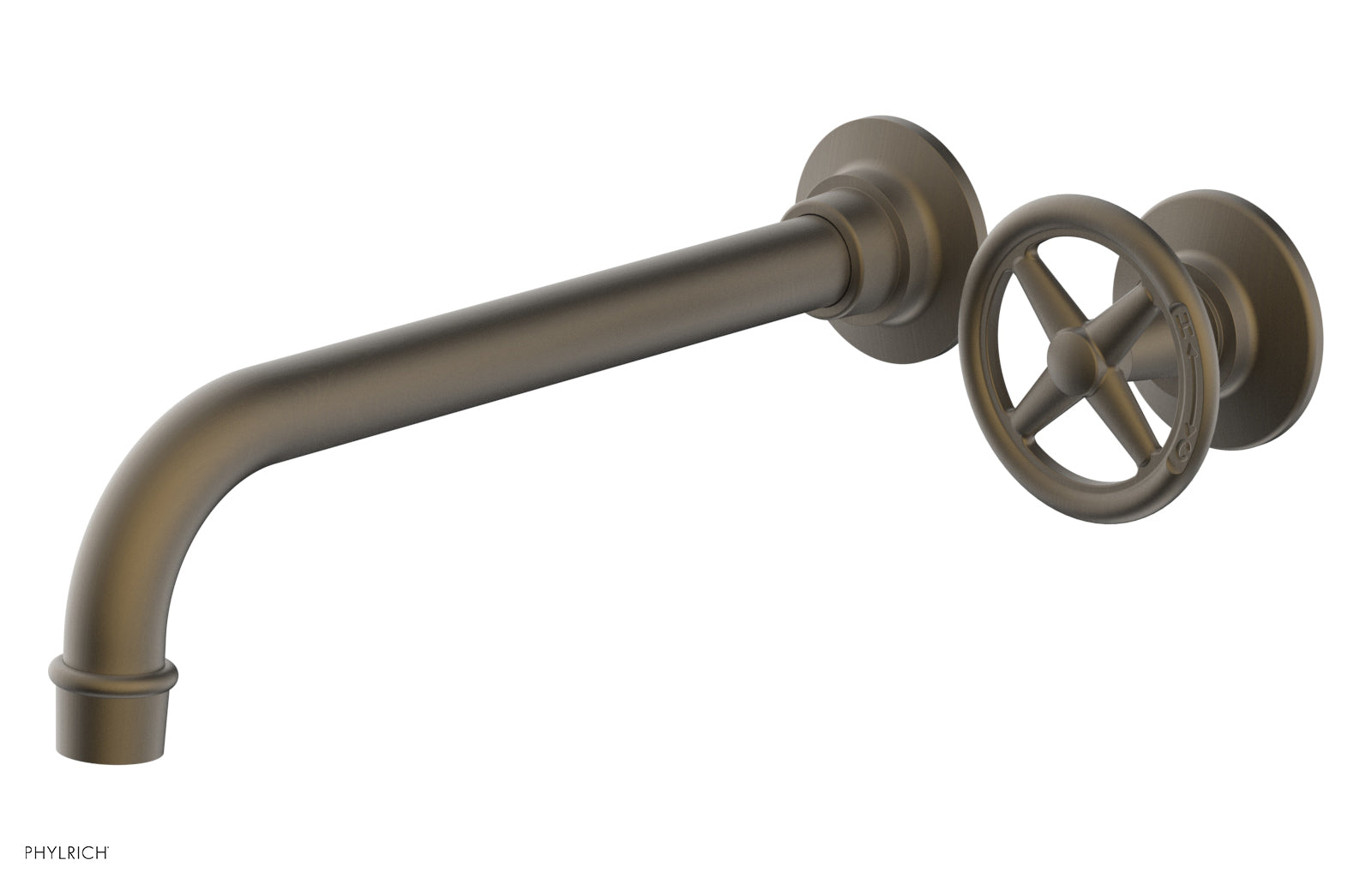 Phylrich WORKS 10" Single Handle Wall Lavatory Set - Cross Handle