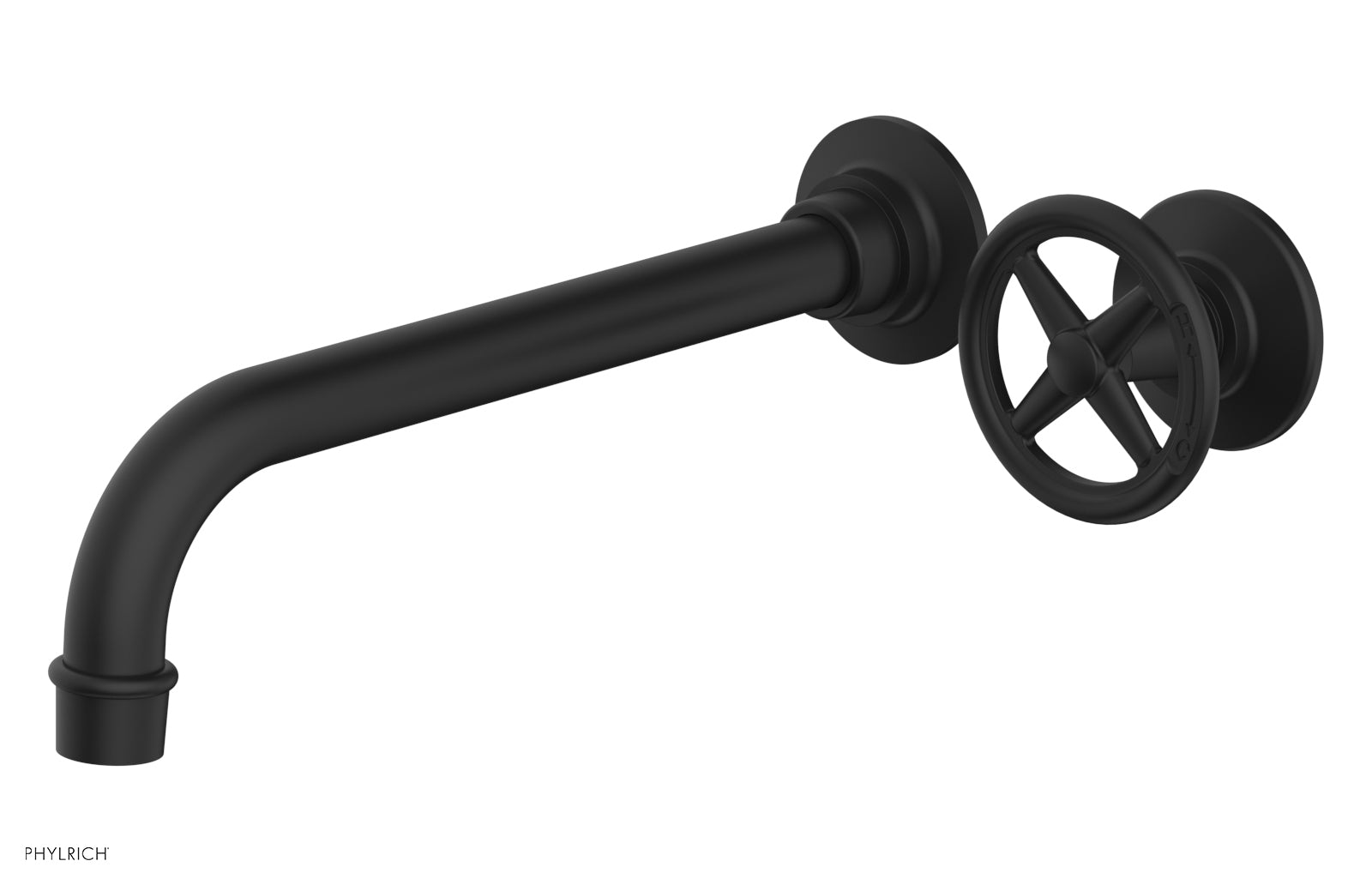 Phylrich WORKS 10" Single Handle Wall Lavatory Set - Cross Handle