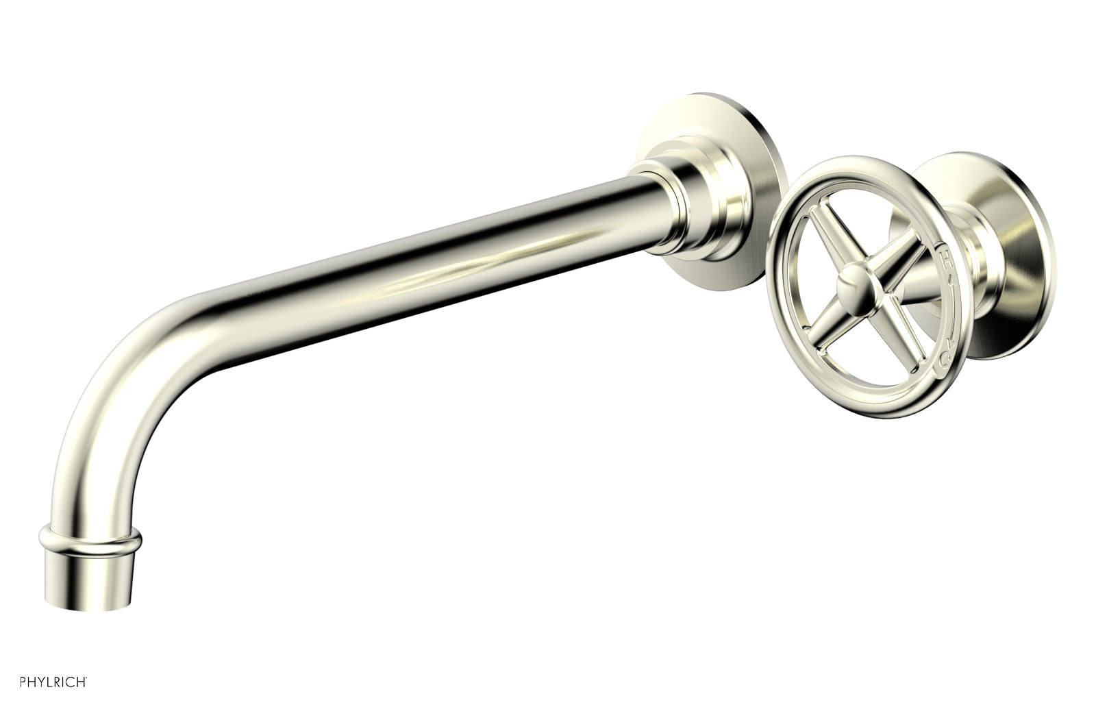 Phylrich WORKS 10" Single Handle Wall Lavatory Set - Cross Handle