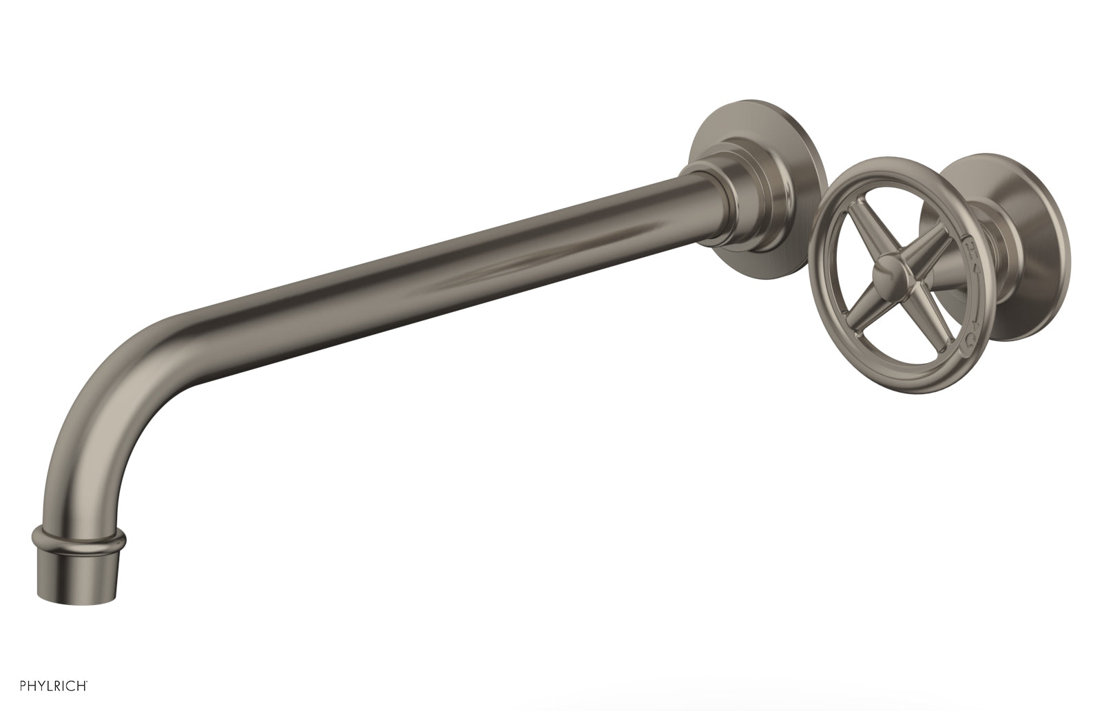 Phylrich WORKS 12" Single Handle Wall Lavatory Set - Cross Handle