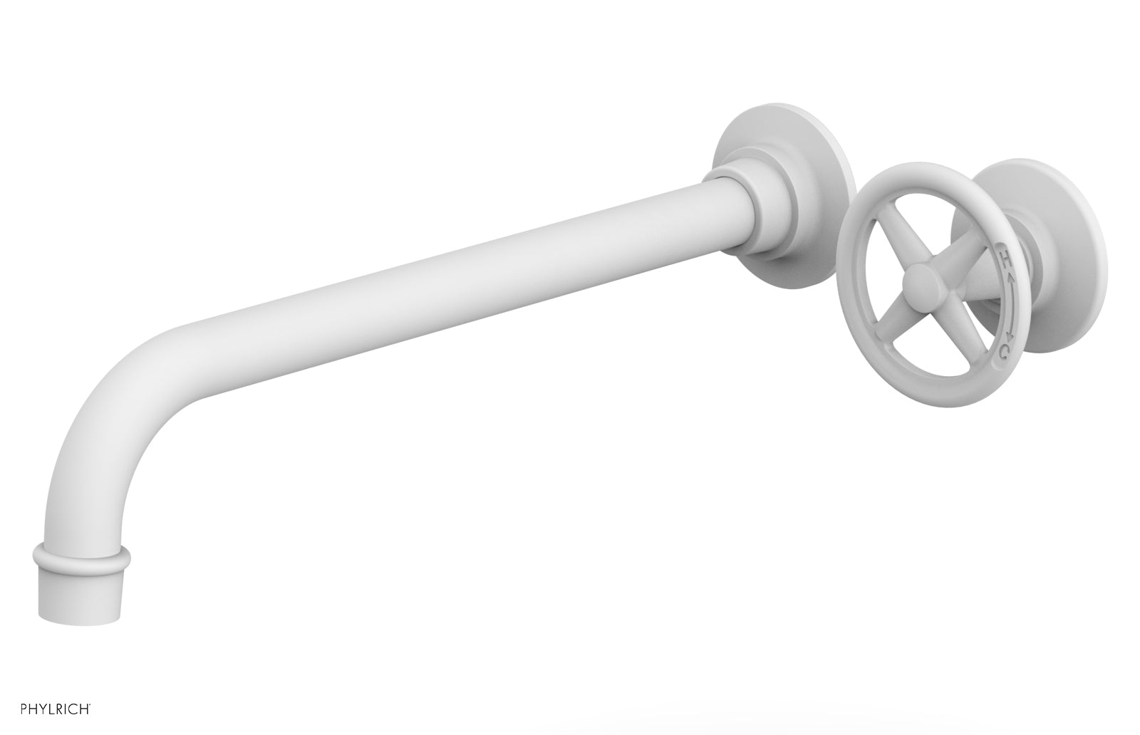 Phylrich WORKS 12" Single Handle Wall Lavatory Set - Cross Handle