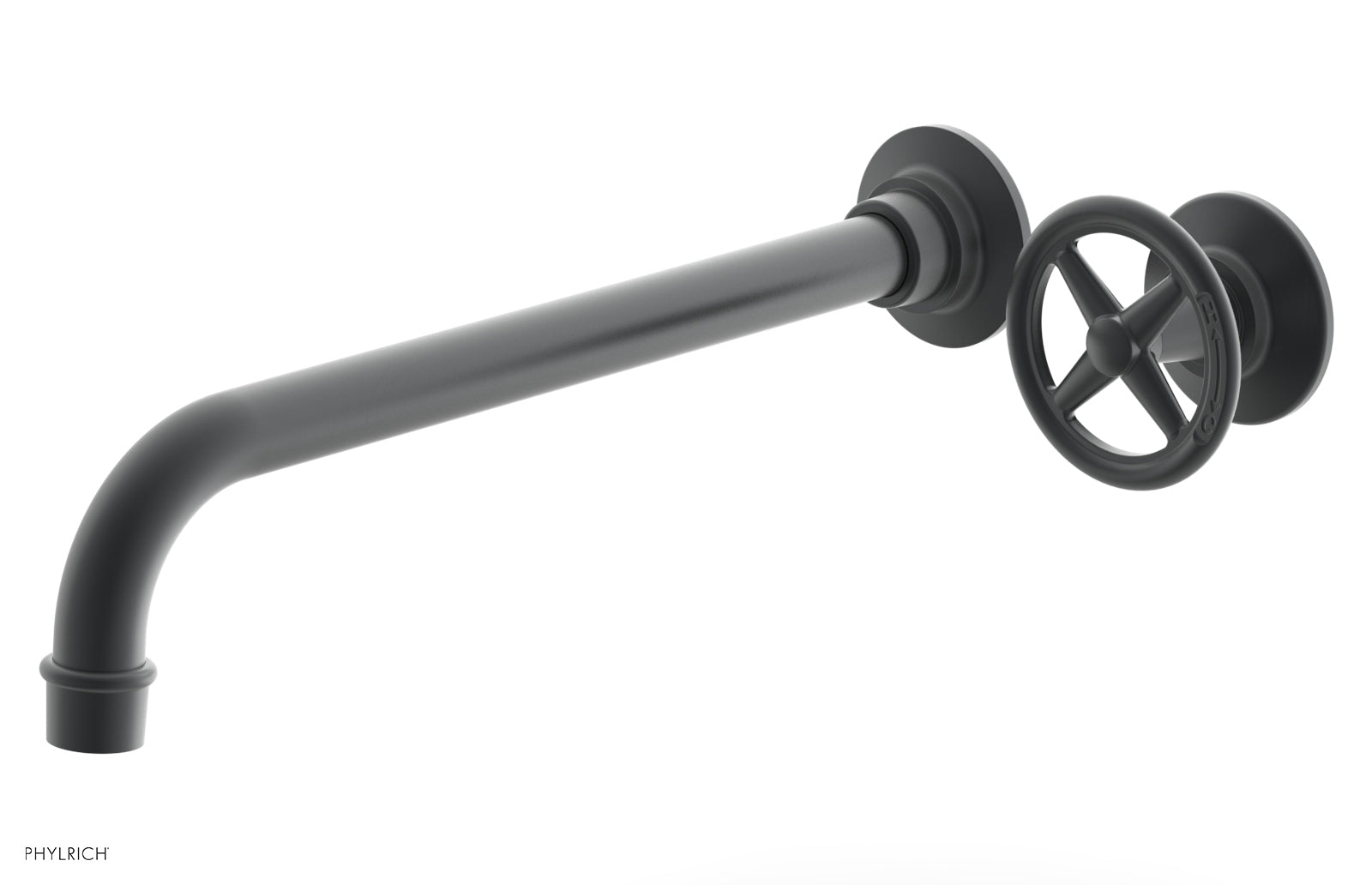 Phylrich WORKS 12" Single Handle Wall Lavatory Set - Cross Handle