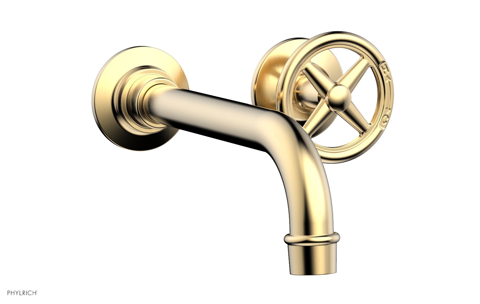 Phylrich WORKS Single Handle Wall Lavatory Set - Cross Handles