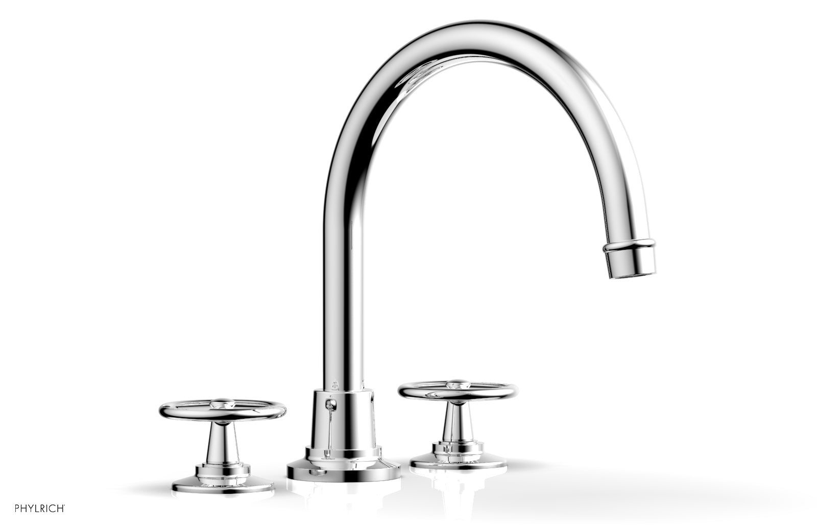 polished chrome deck tub set