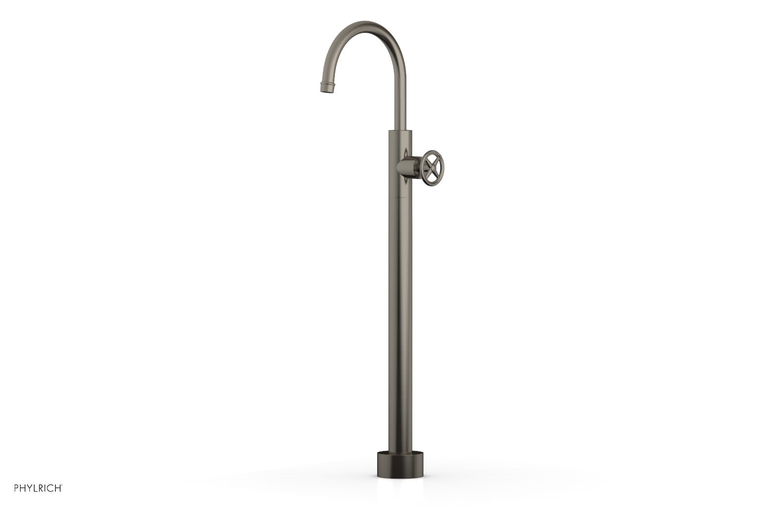 Phylrich WORKS Tall Floor Mount Tub Filler - Cross Handle