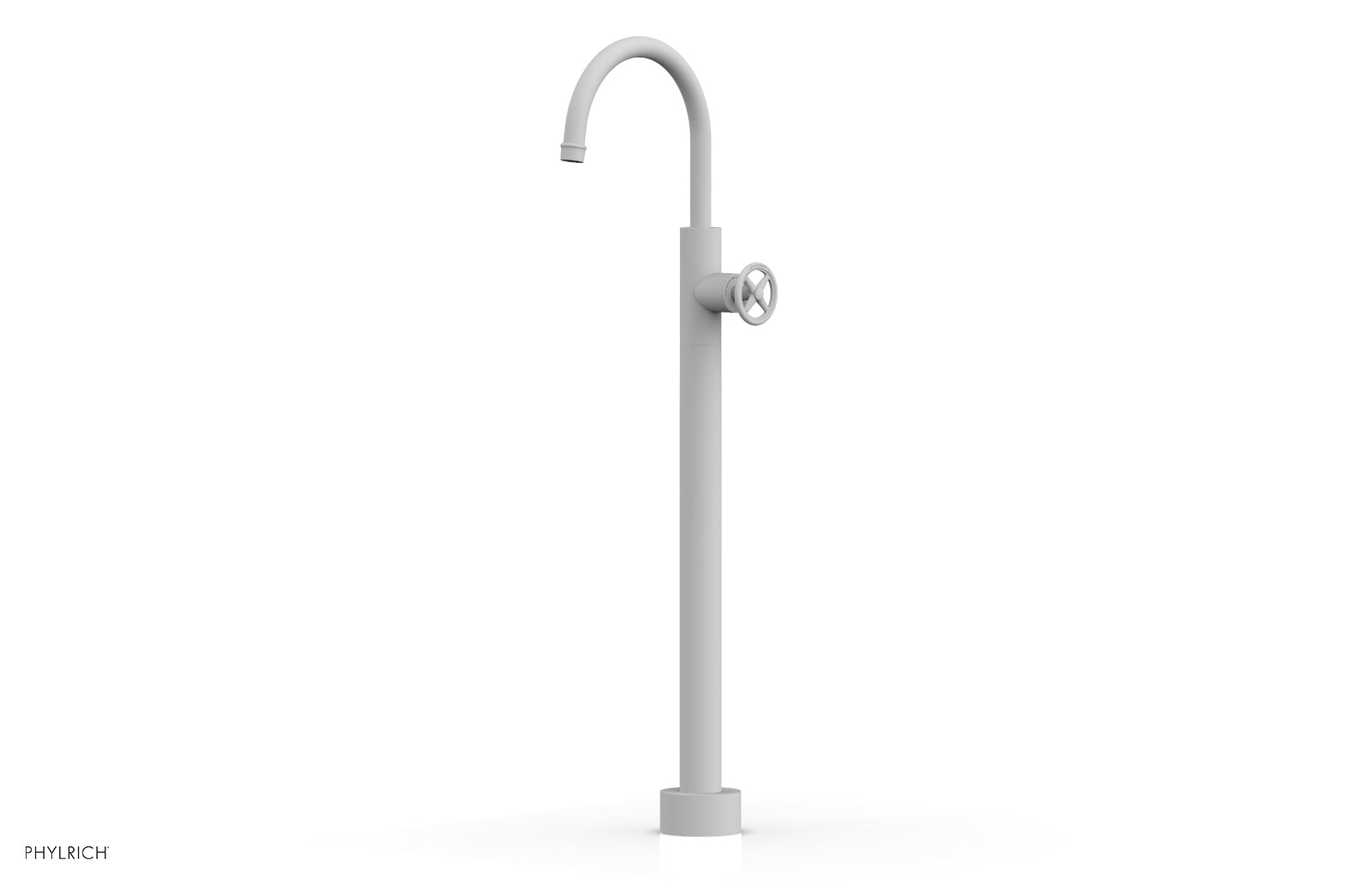 Phylrich WORKS Tall Floor Mount Tub Filler - Cross Handle