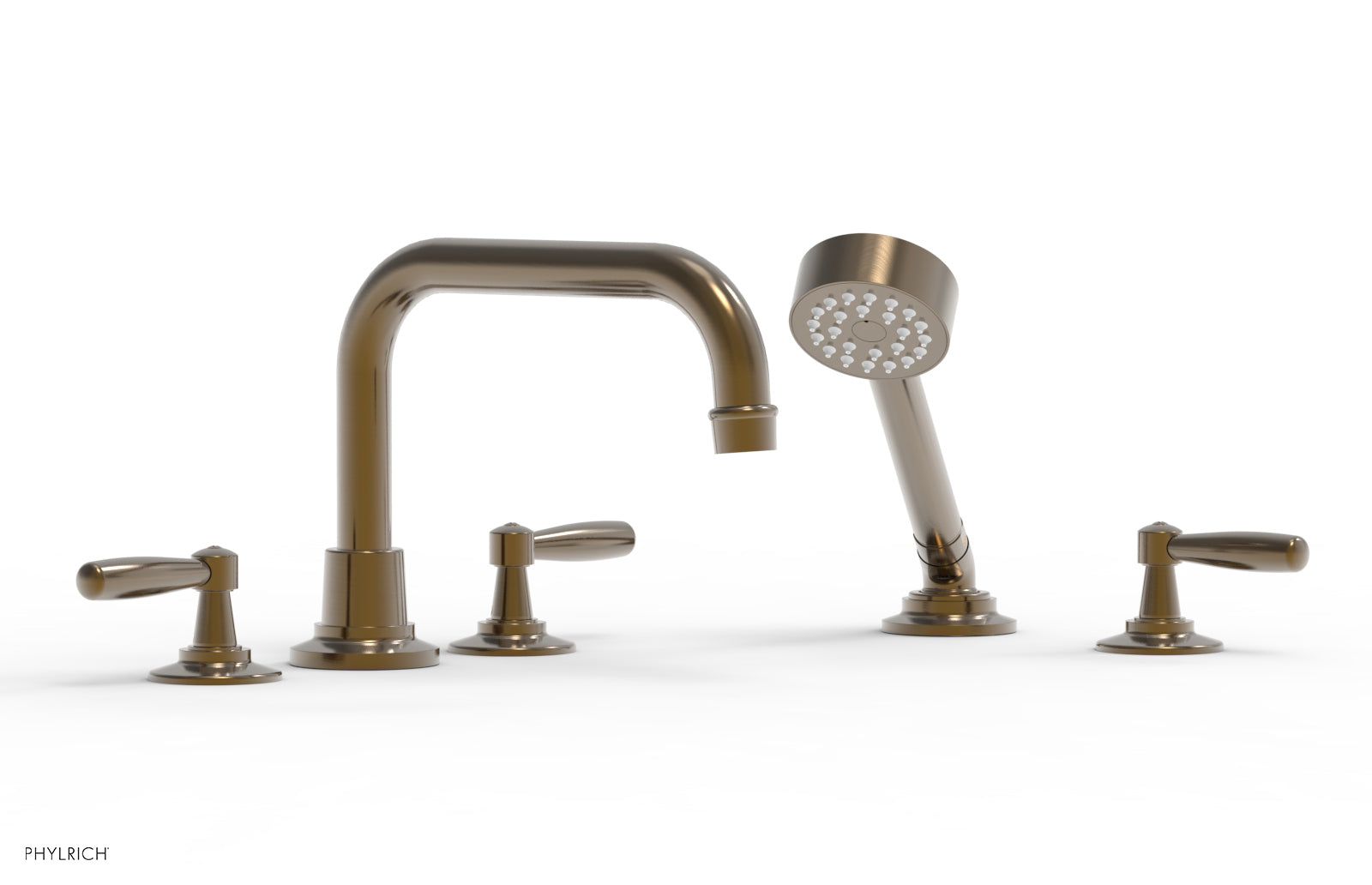 Phylrich WORKS Deck Tub Set with Hand Shower - Lever Handles