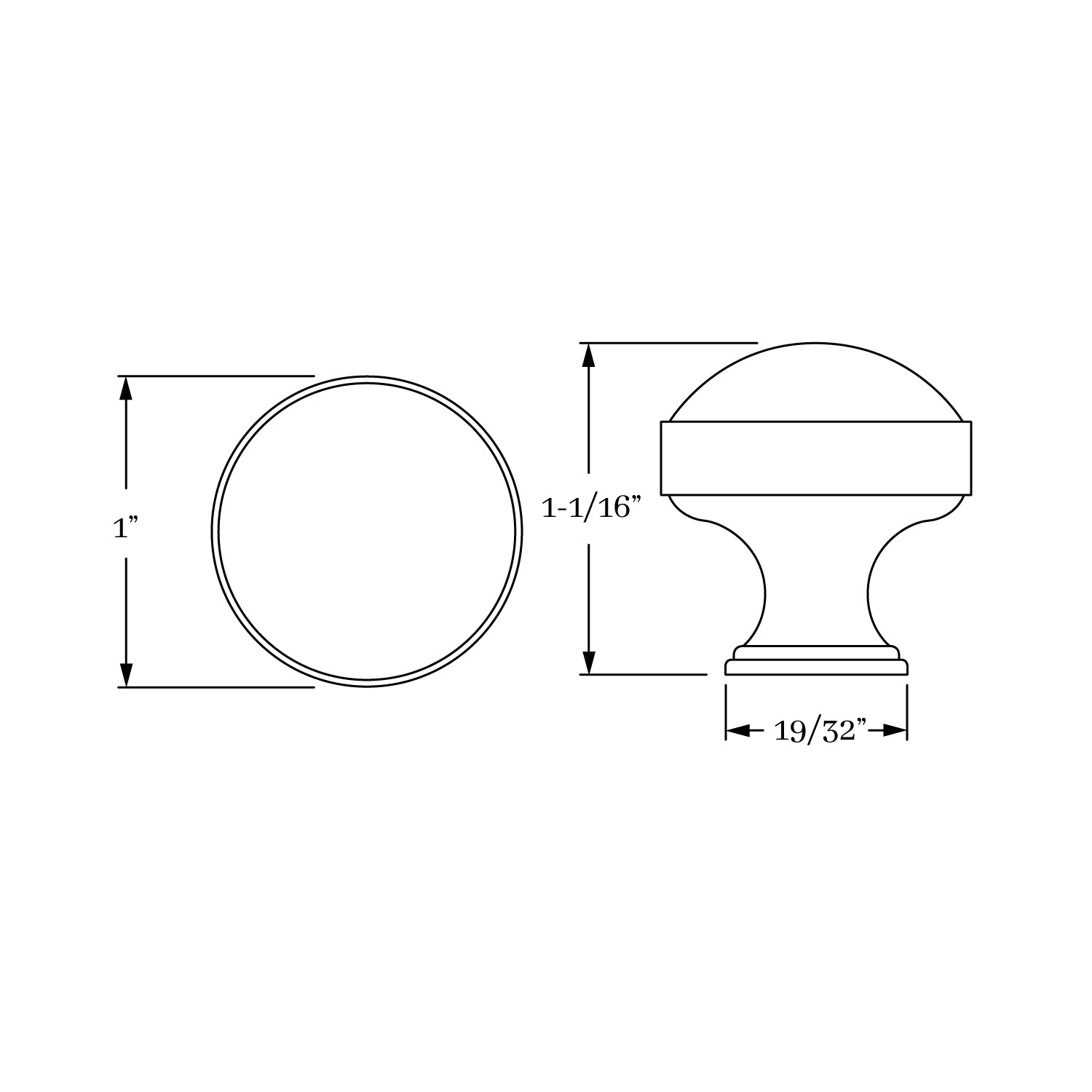 knob dimension