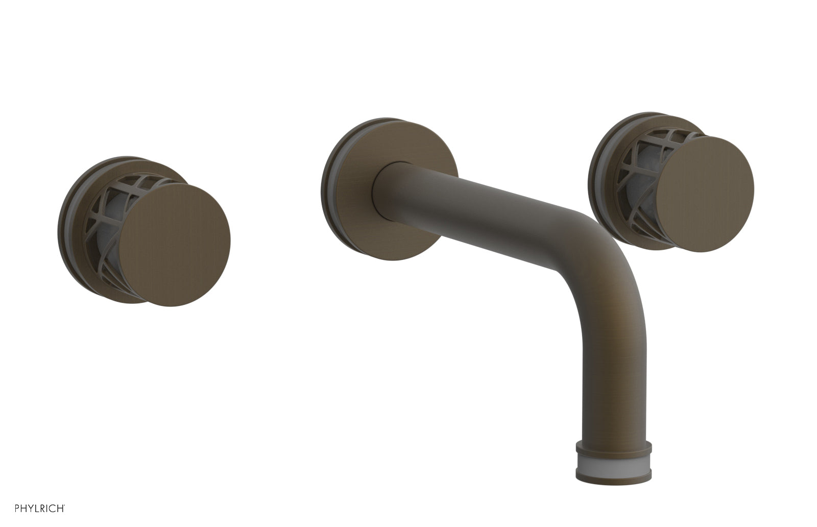 Phylrich JOLIE Wall Tub Set - Round Handles with "Grey" Accents