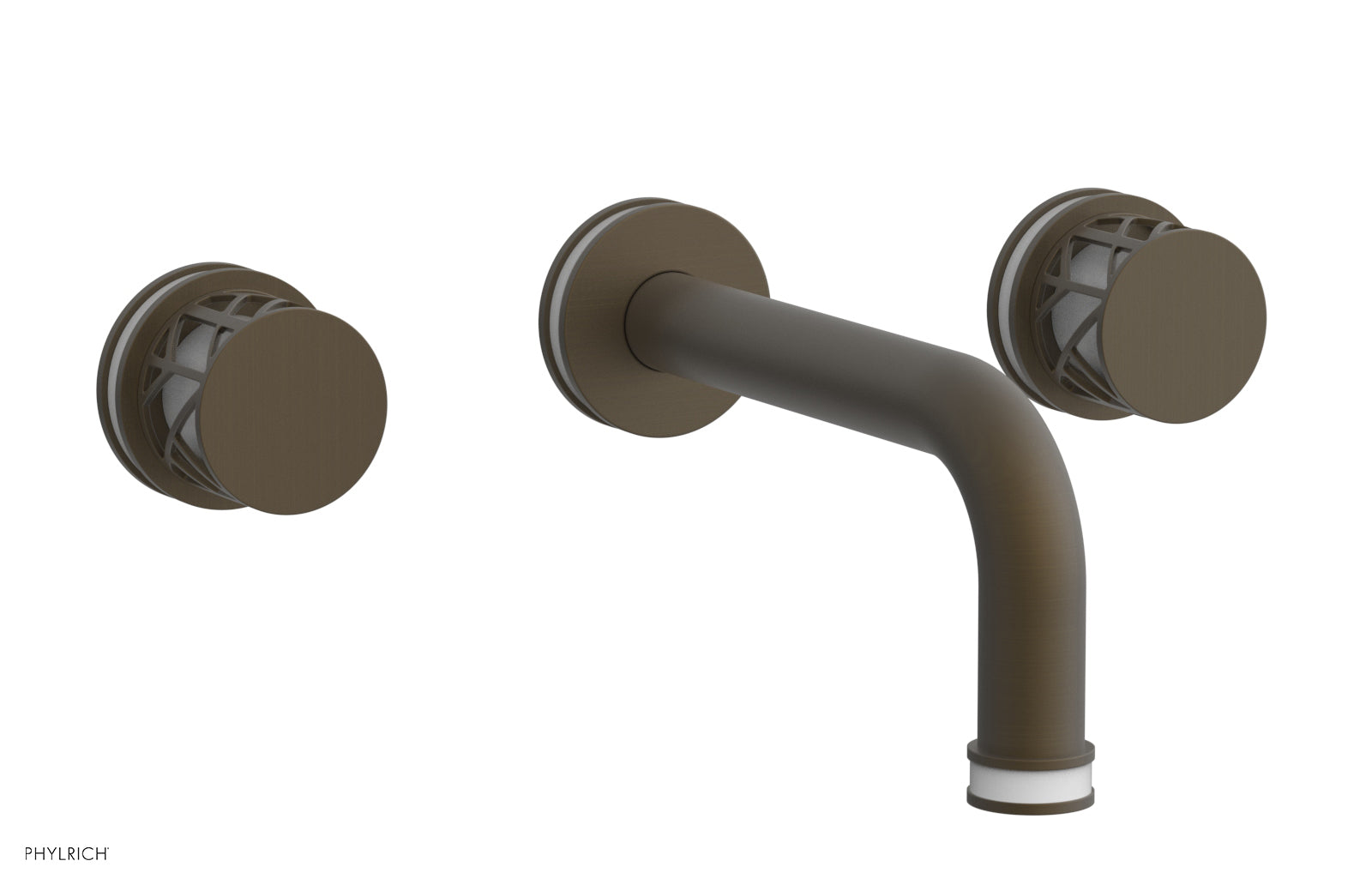 Phylrich JOLIE Wall Tub Set - Round Handles with "White" Accents