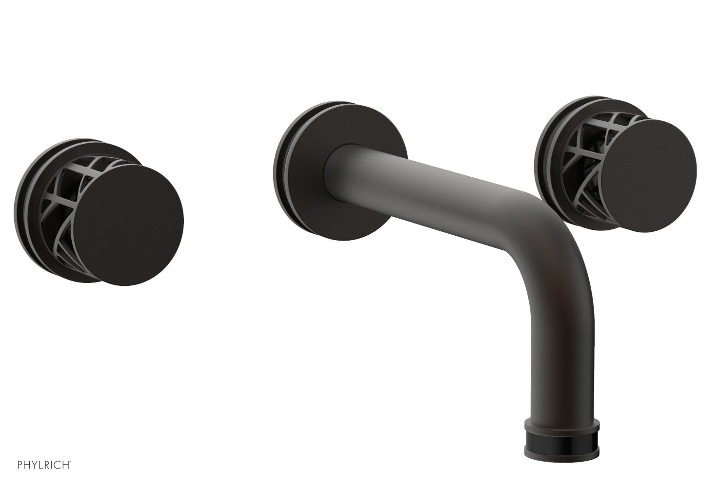 Phylrich JOLIE Wall Tub Set - Round Handles with "Black" Accents
