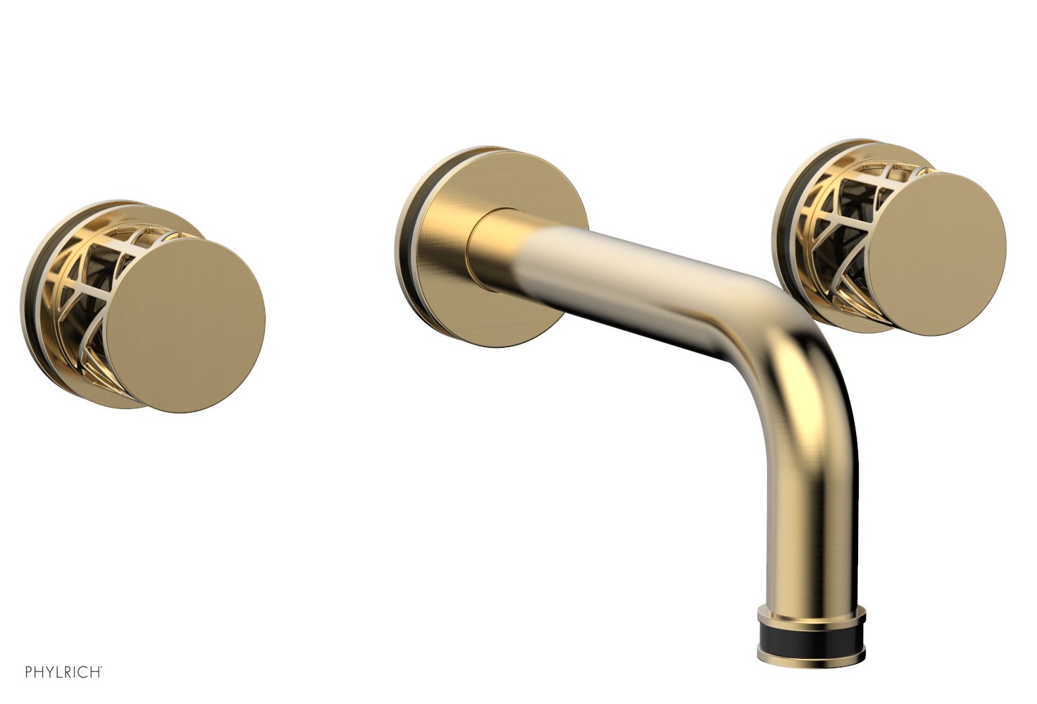 Phylrich JOLIE Wall Tub Set - Round Handles with "Black" Accents