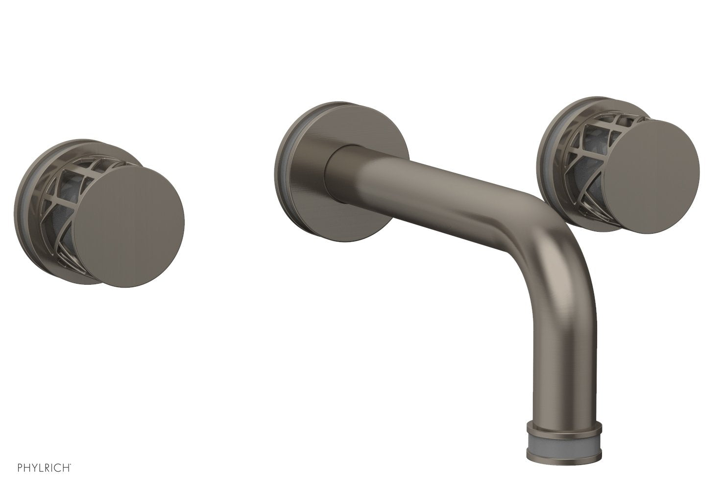 Phylrich JOLIE Wall Tub Set - Round Handles with "Grey" Accents