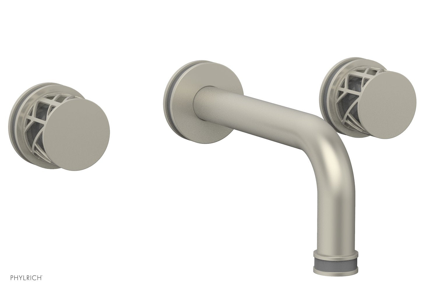 Phylrich JOLIE Wall Tub Set - Round Handles with "Grey" Accents