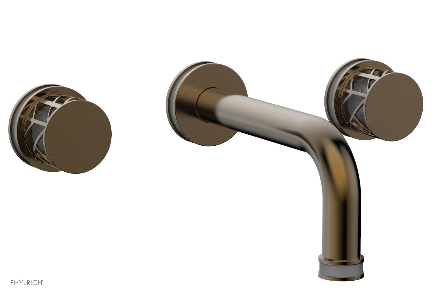 Phylrich JOLIE Wall Tub Set - Round Handles with "Grey" Accents