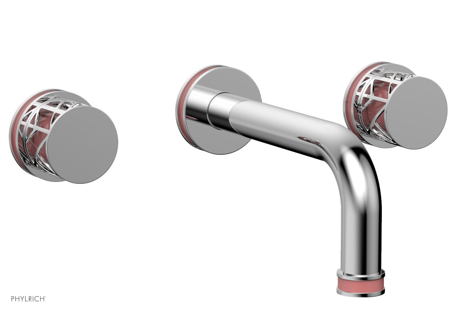 polished chrome wall tub set