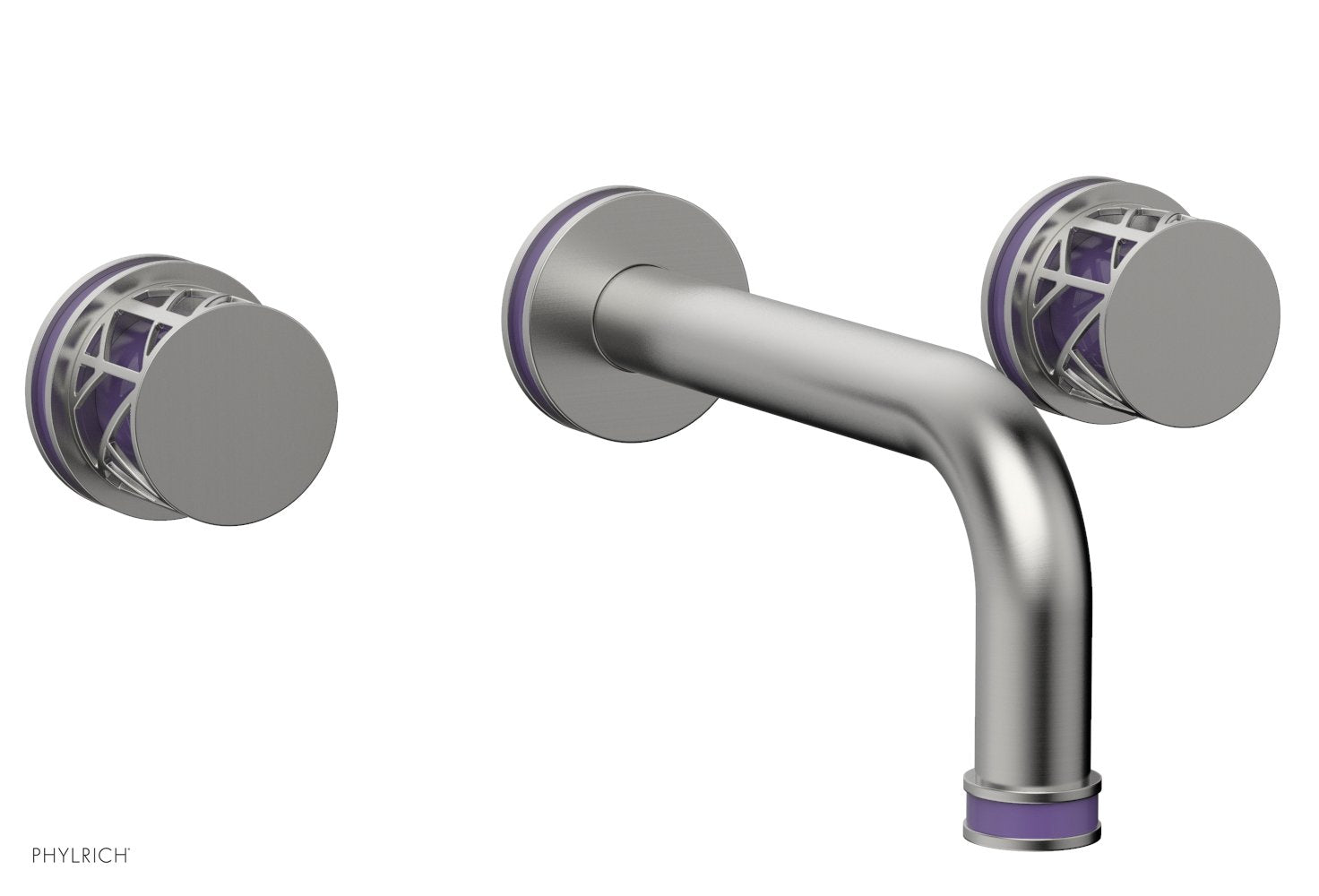 Phylrich JOLIE Wall Tub Set - Round Handles with "Purple" Accents