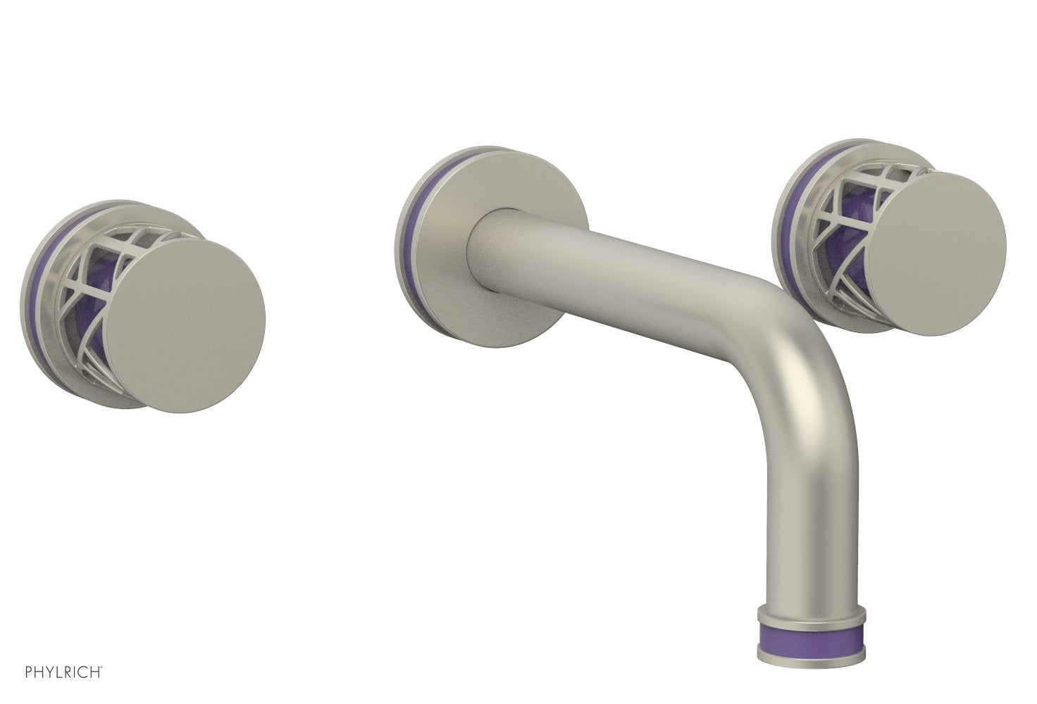 Phylrich JOLIE Wall Tub Set - Round Handles with "Purple" Accents