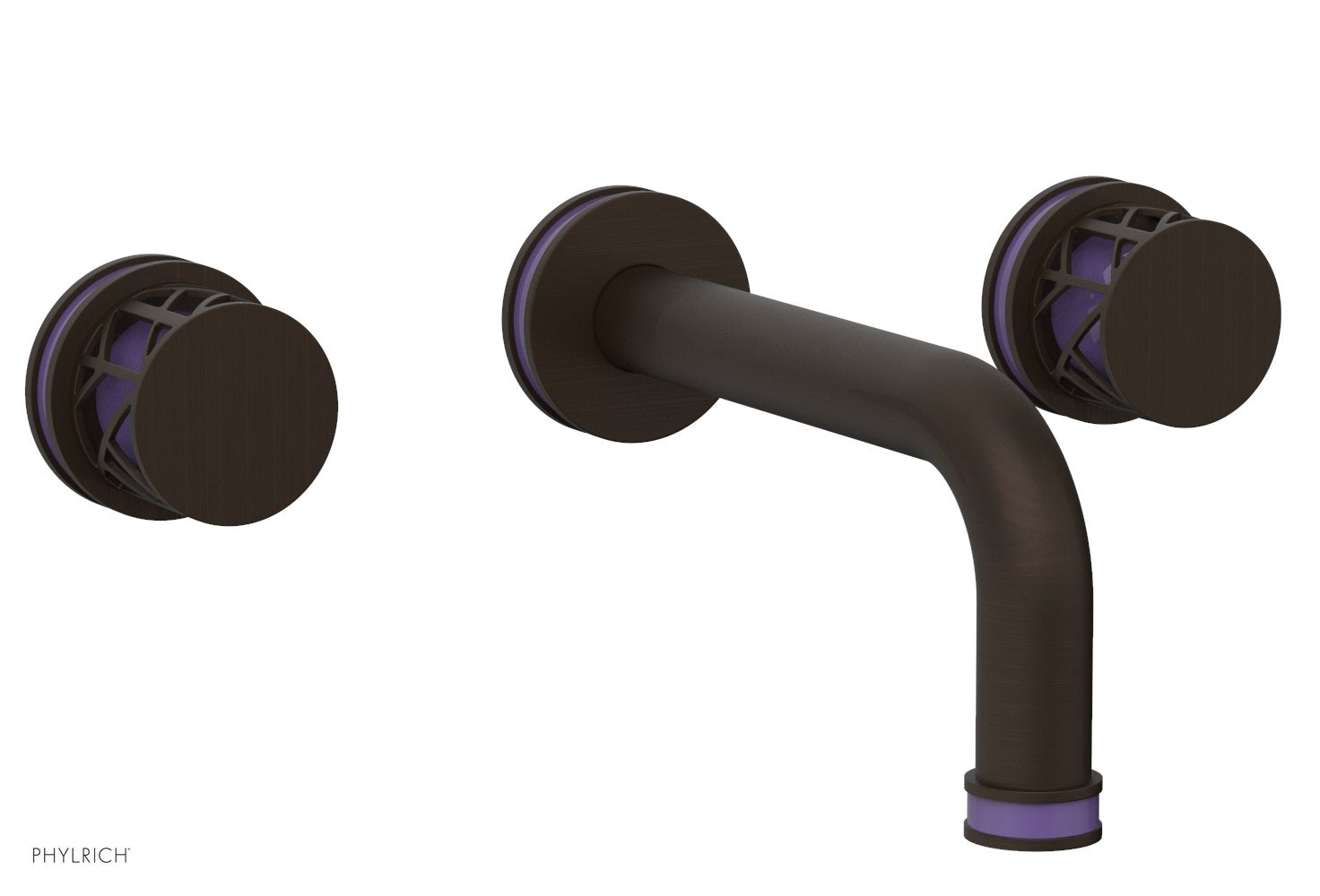 Phylrich JOLIE Wall Tub Set - Round Handles with "Purple" Accents