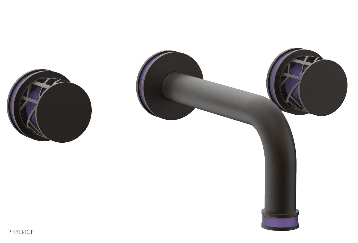 Phylrich JOLIE Wall Tub Set - Round Handles with "Purple" Accents